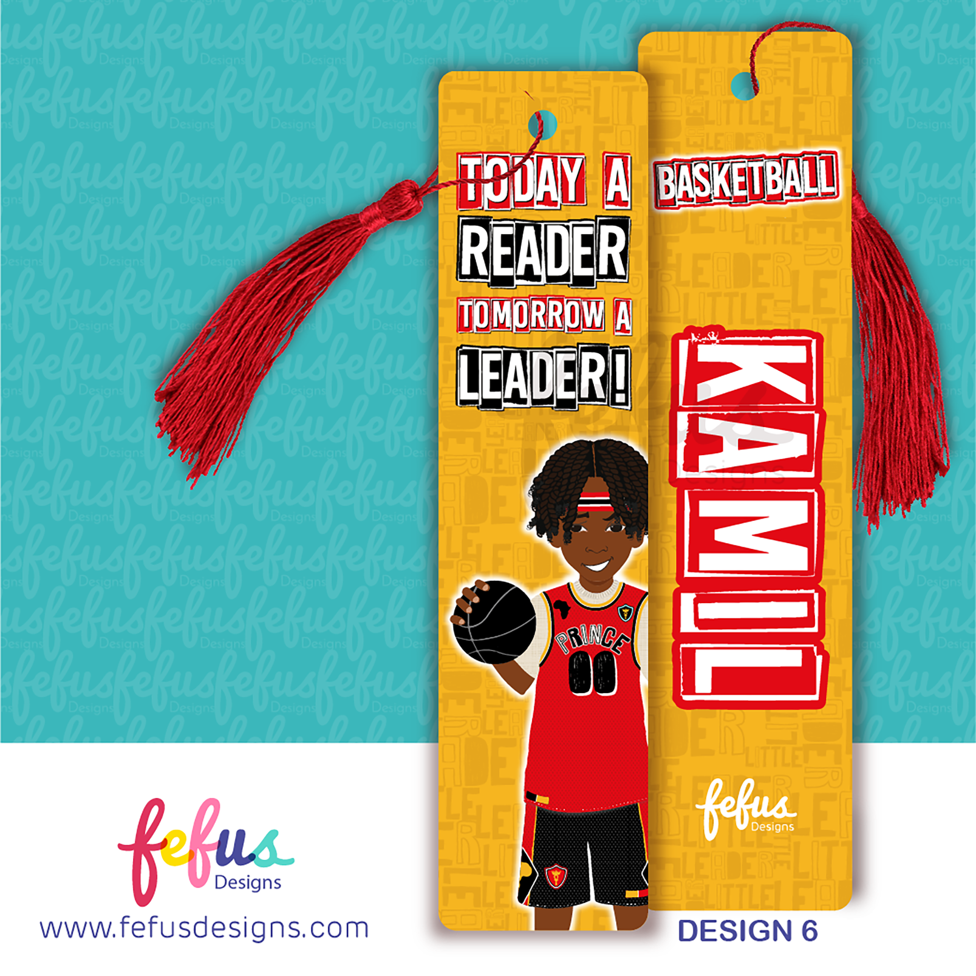 Personalised Boys Bookmark by Fefus Designs