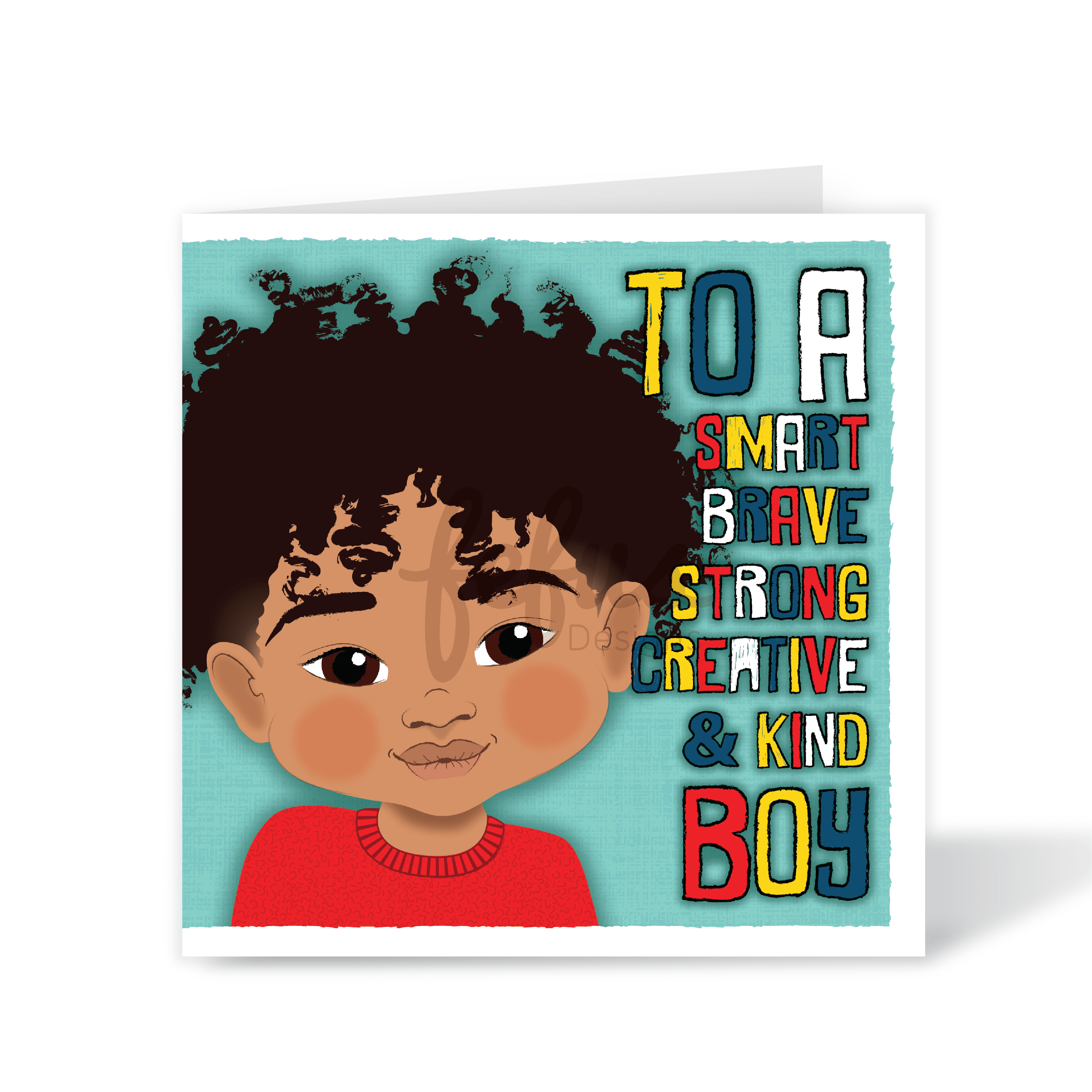 Blasian Boy Birthday Card | Fefus Designs 83