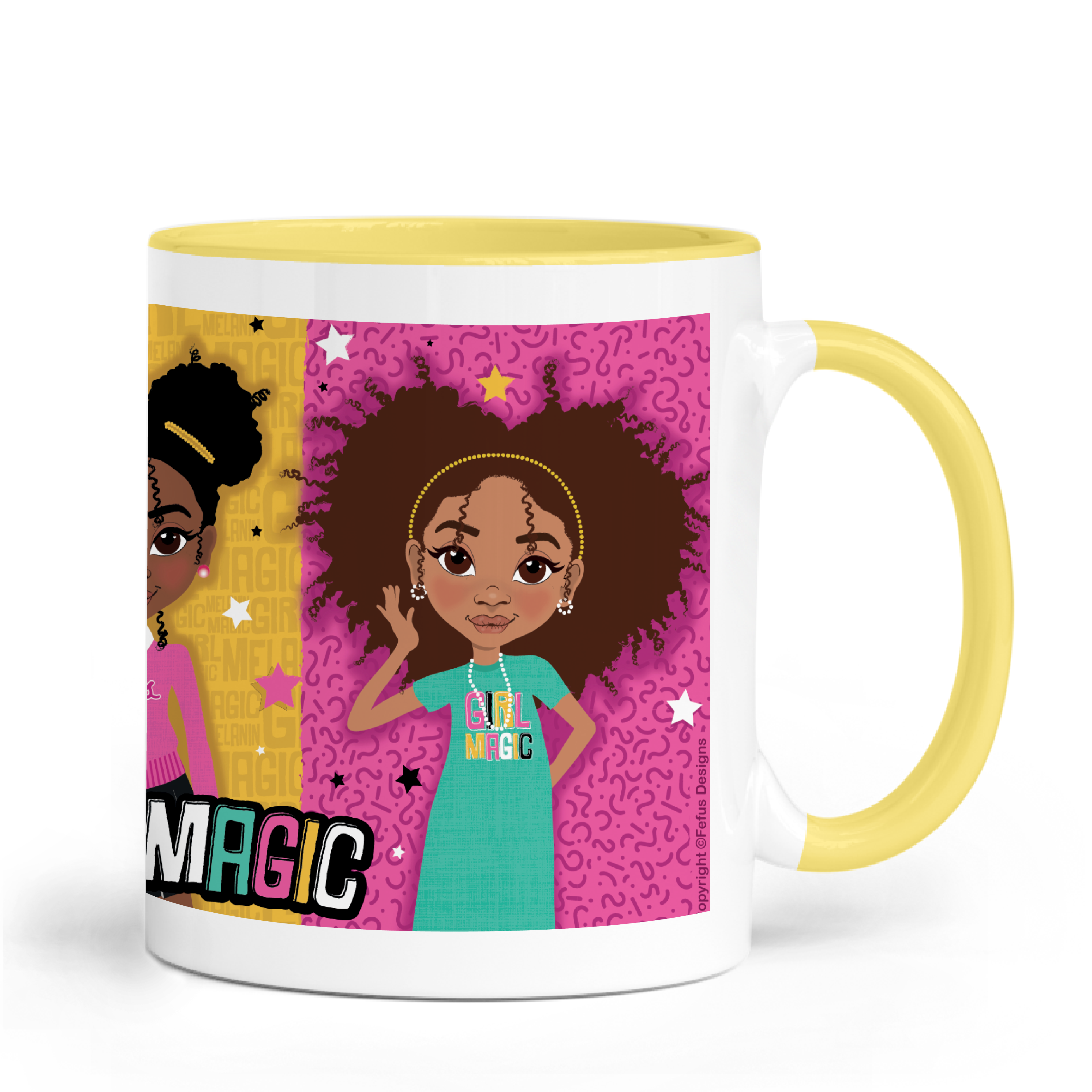 Melanin Girl Magic Ceramic Mug | Empowering Girls Gift | Girls Birthday & Christmas Present