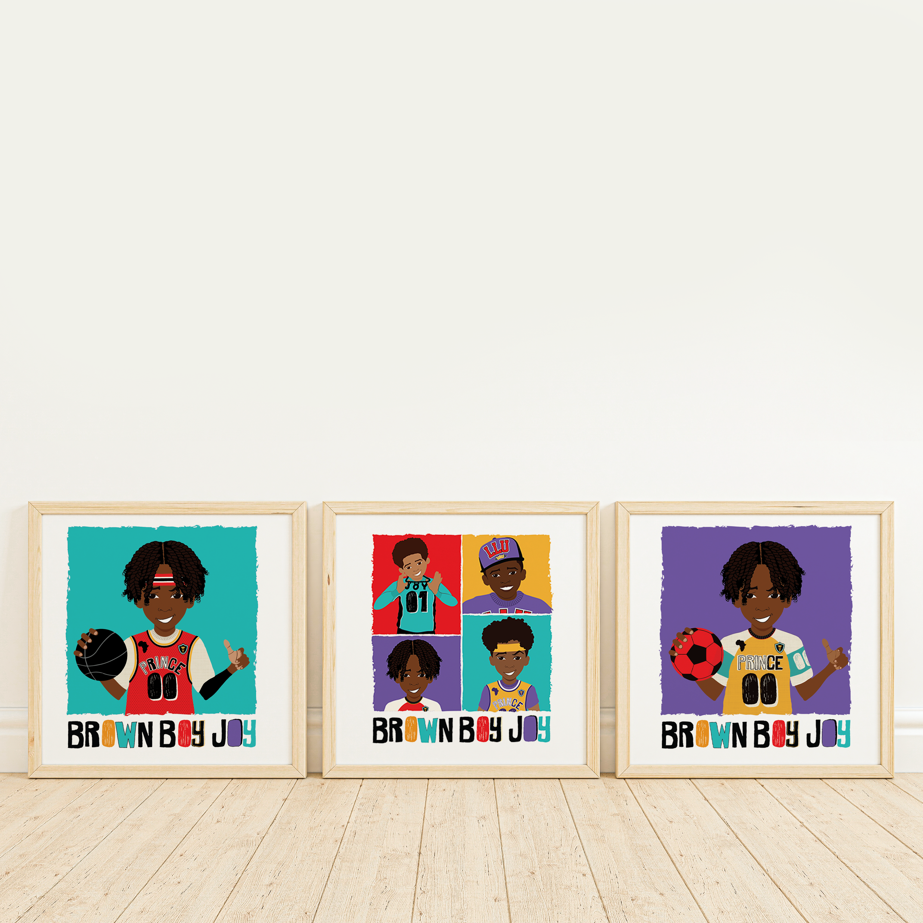 Kyrese - BROWN BOY JOY FOOTBALL WALL ART | Fefus Designs