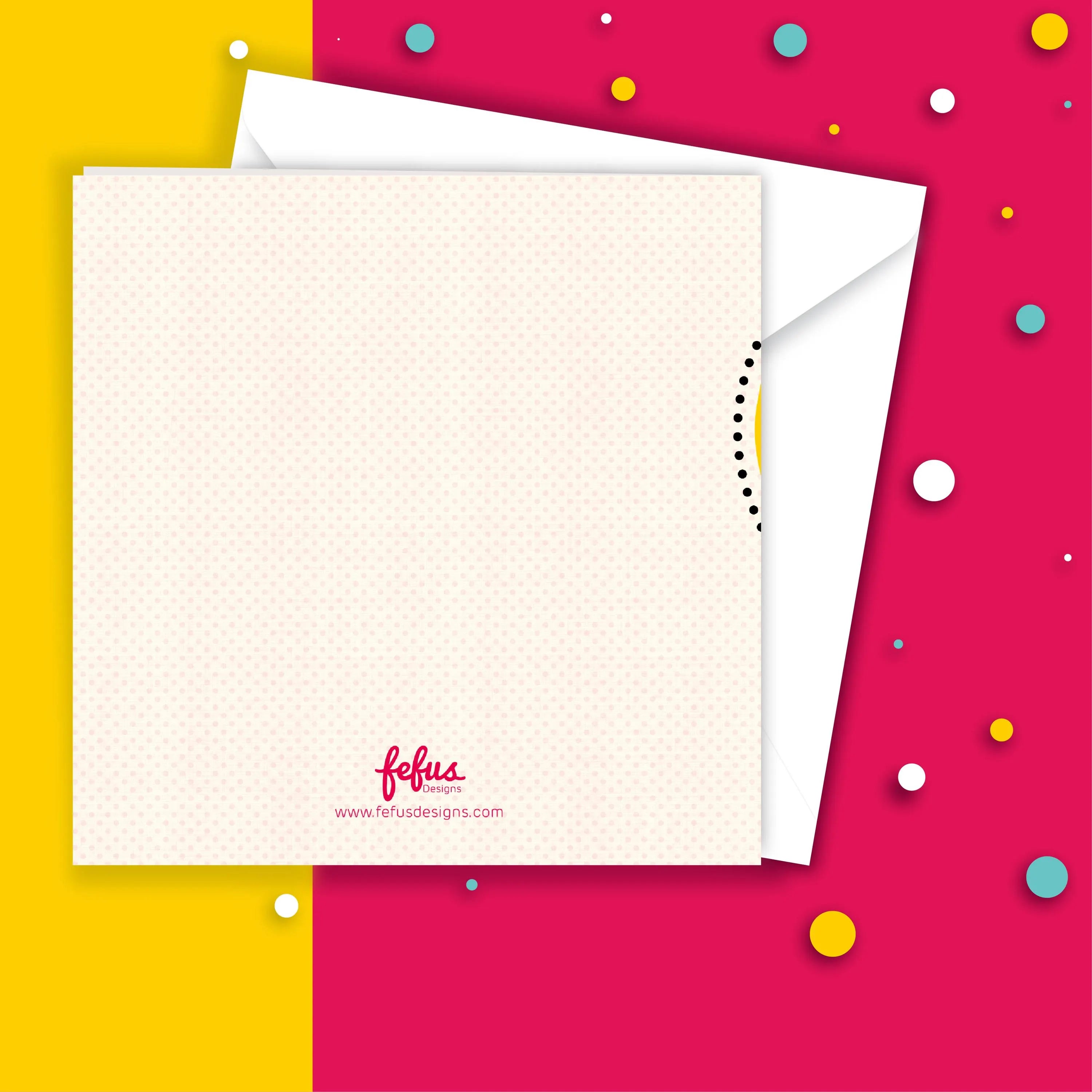 High-quality 300gsm birthday card for young girls, showcasing a multicultural character with self-love affirmations.
