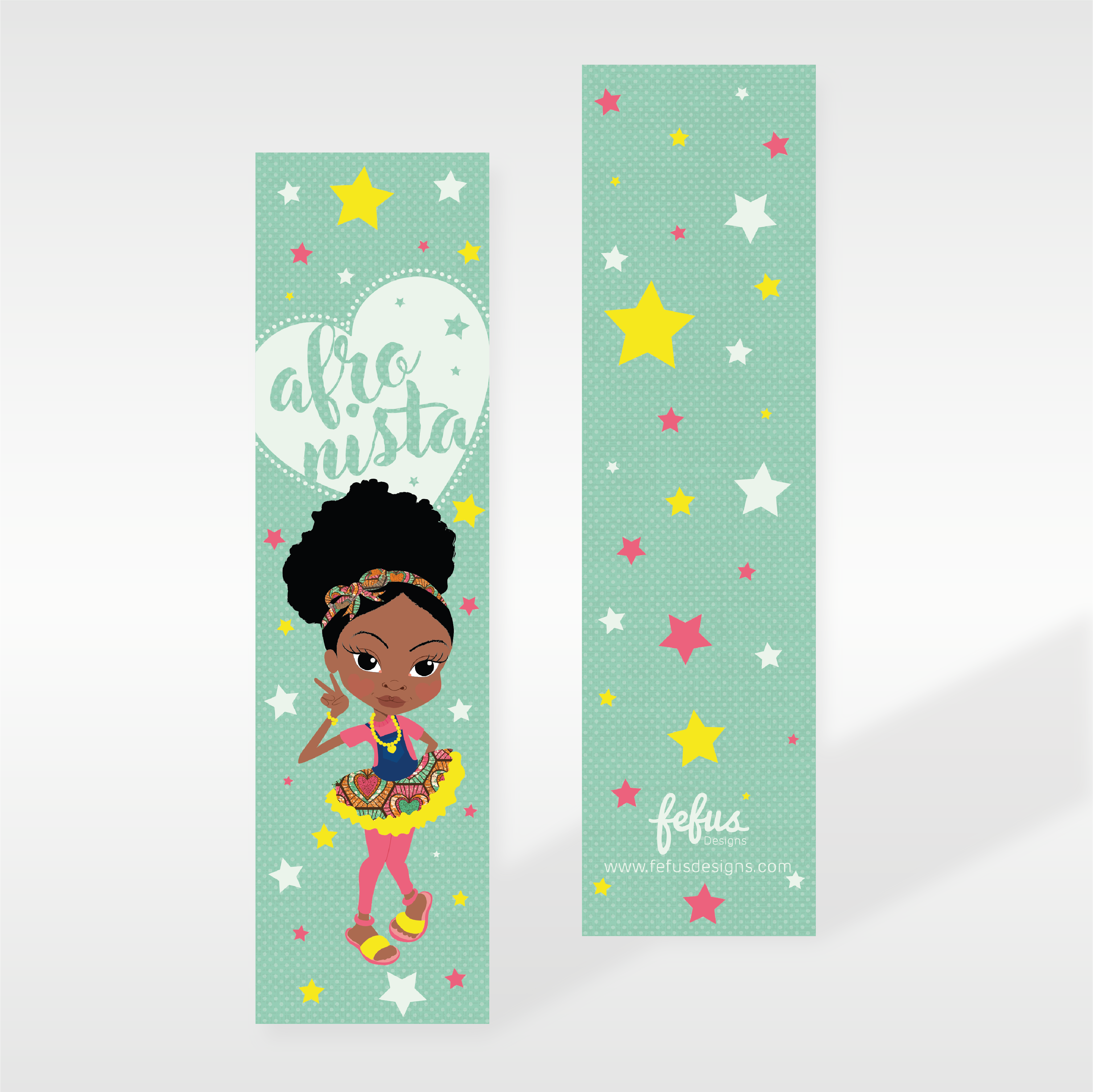 Kadija - Afronista Girl - Black Girls Bookmarks | Fefus designs