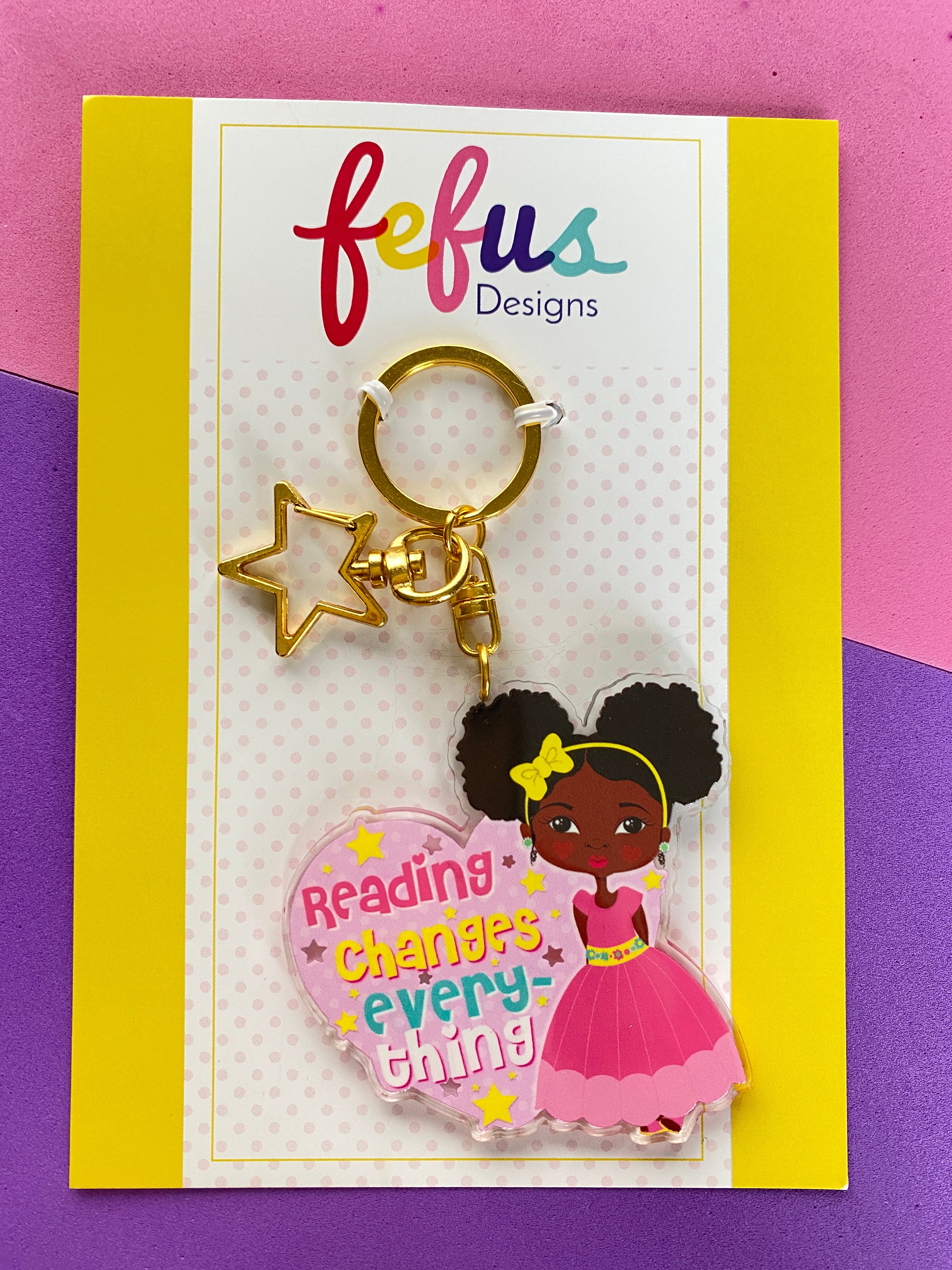 Reading Changes Everything Dk -  Keyring/ Bag Charm | Fefus Designs