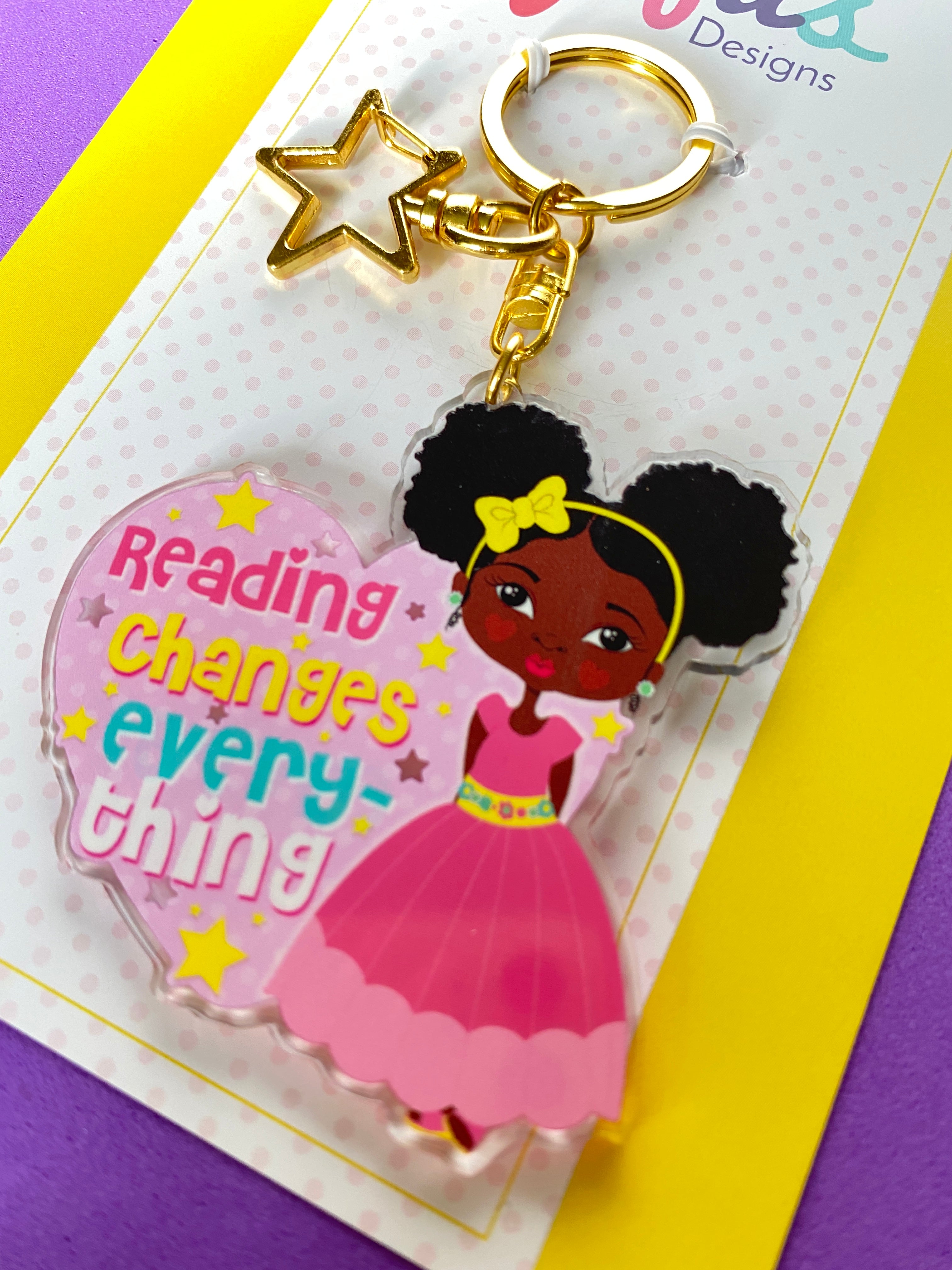 Reading Changes Everything Dk -  Keyring/ Bag Charm | Fefus Designs