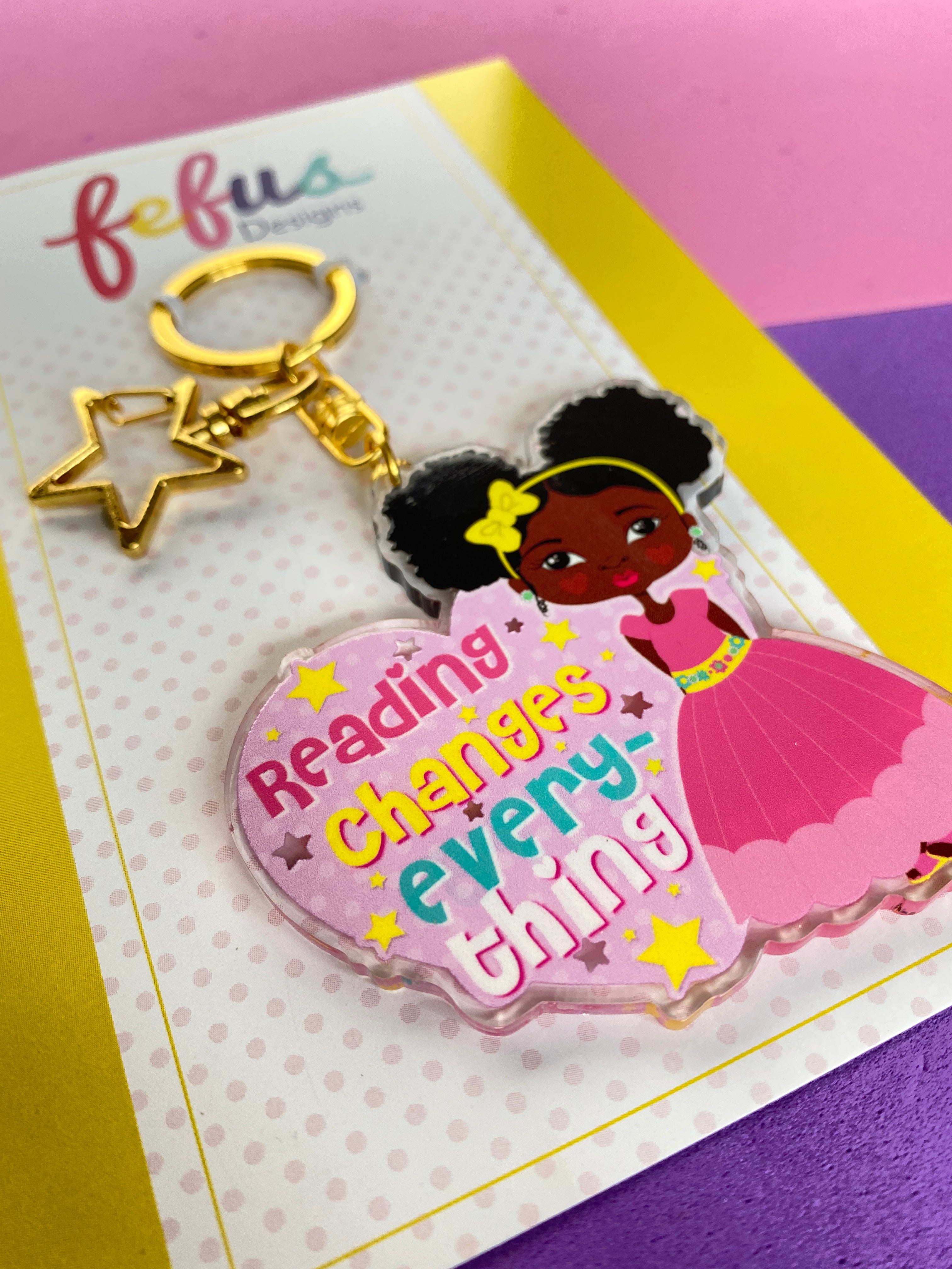 Reading Changes Everything Dk -  Keyring/ Bag Charm | Fefus Designs