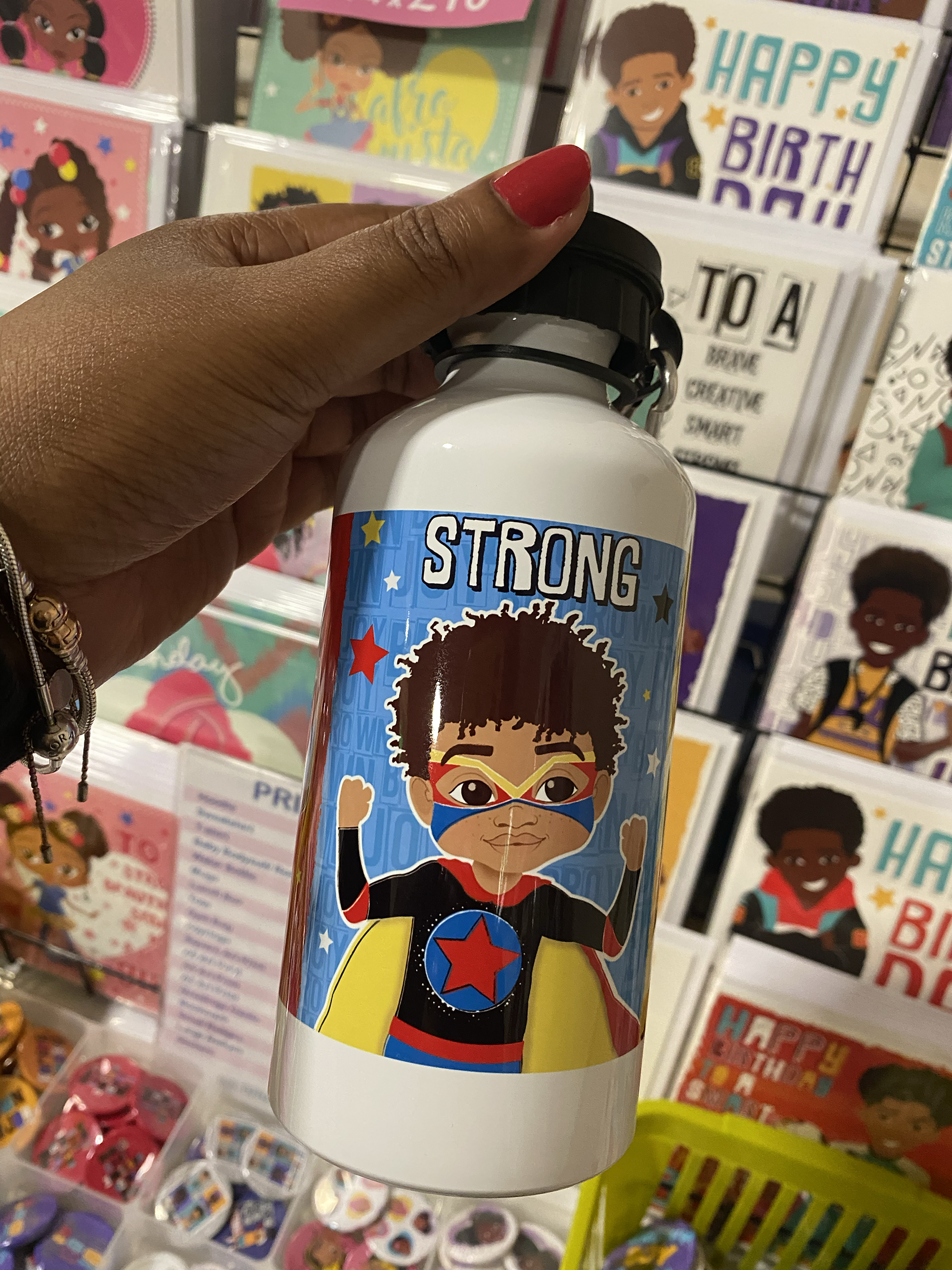 Melanin Boy Magic Aluminium Water Bottle | Fefus Designs