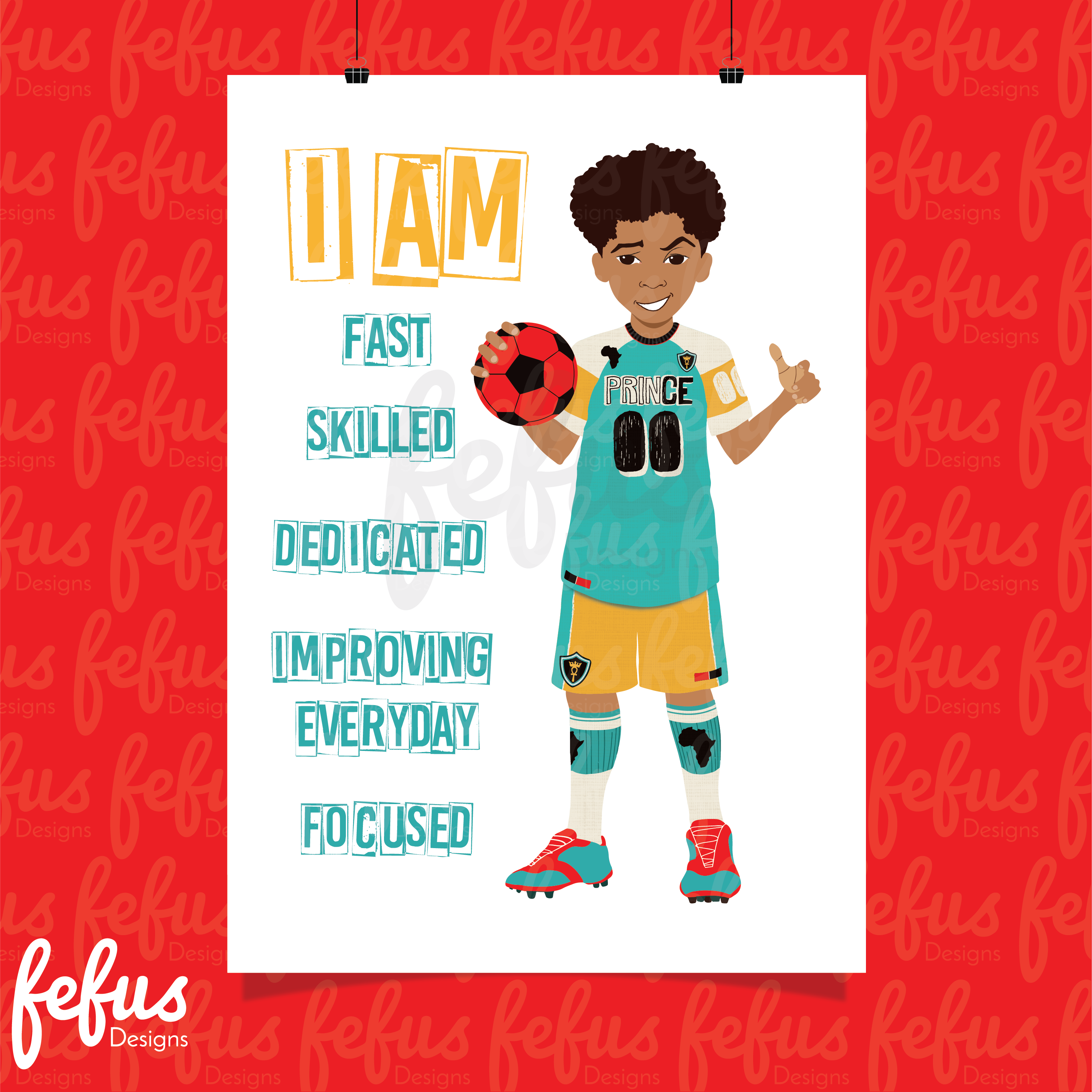 Kamil - Affirmation Football Wall Art