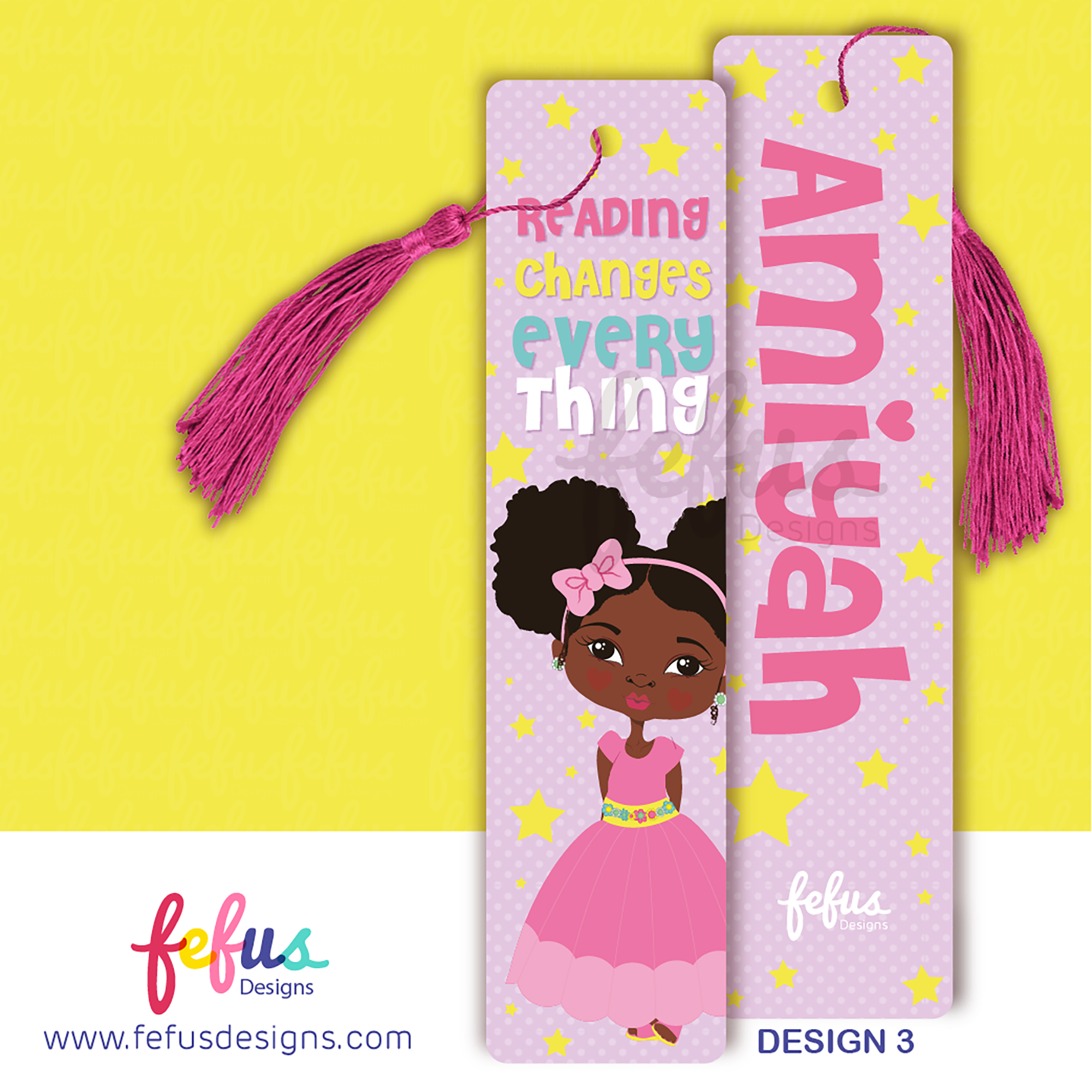 Personalised Girls Bookmark by Fefus Designs