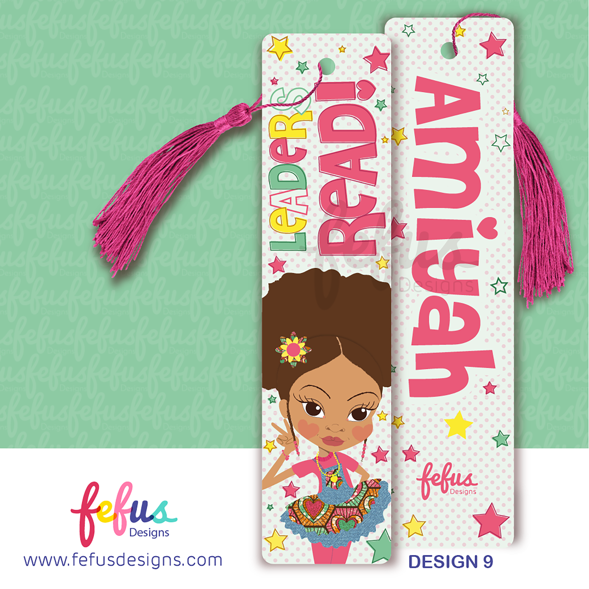 Personalised Girls Bookmark by Fefus Designs