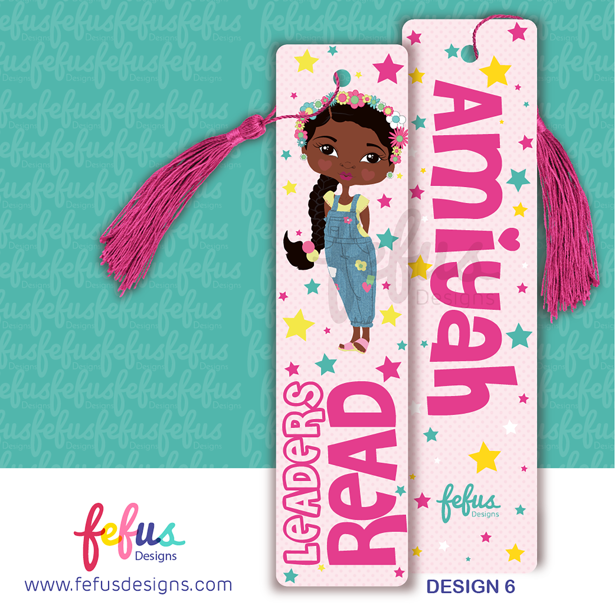 Personalised Girls Bookmark by Fefus Designs