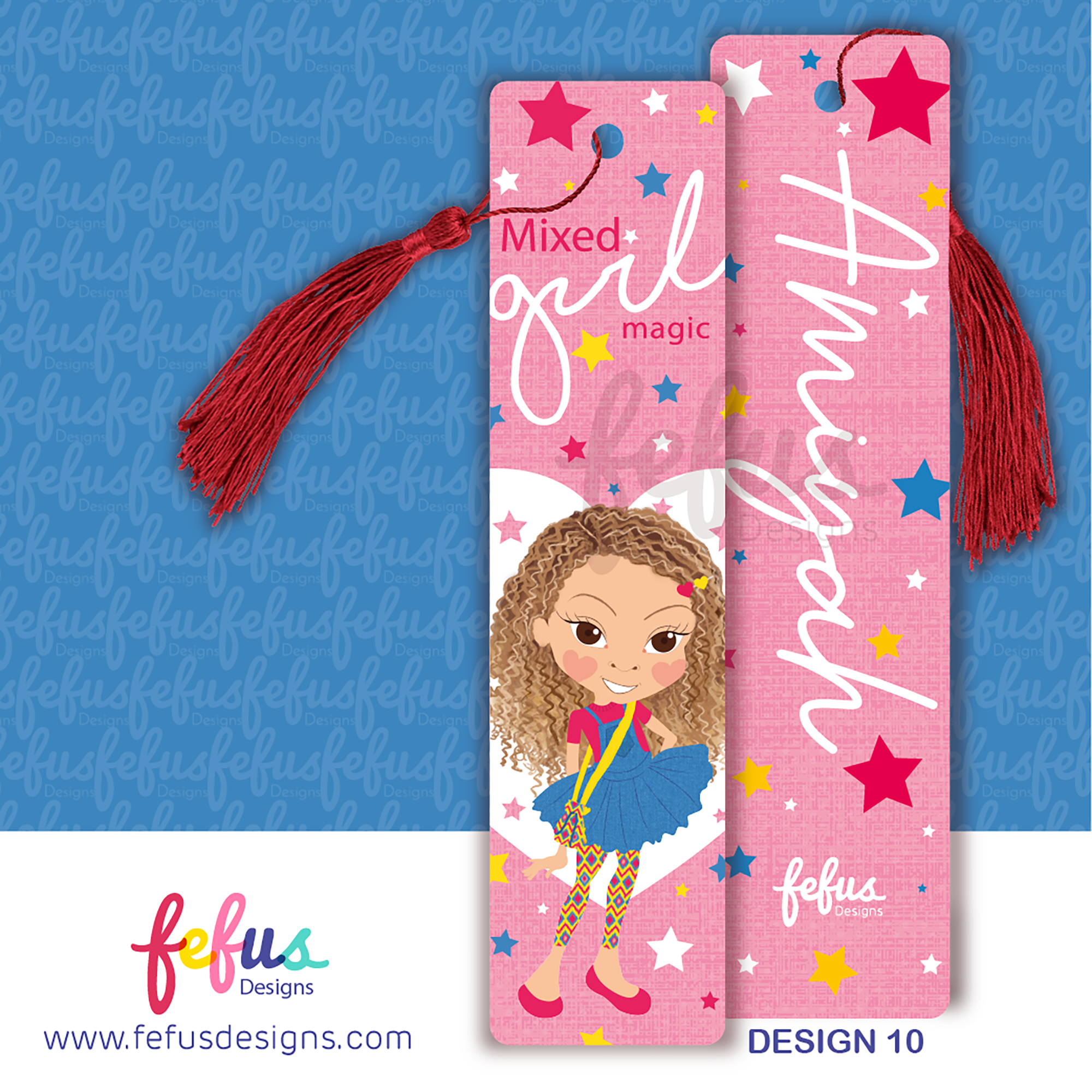 Personalised Girls Bookmark by Fefus Designs