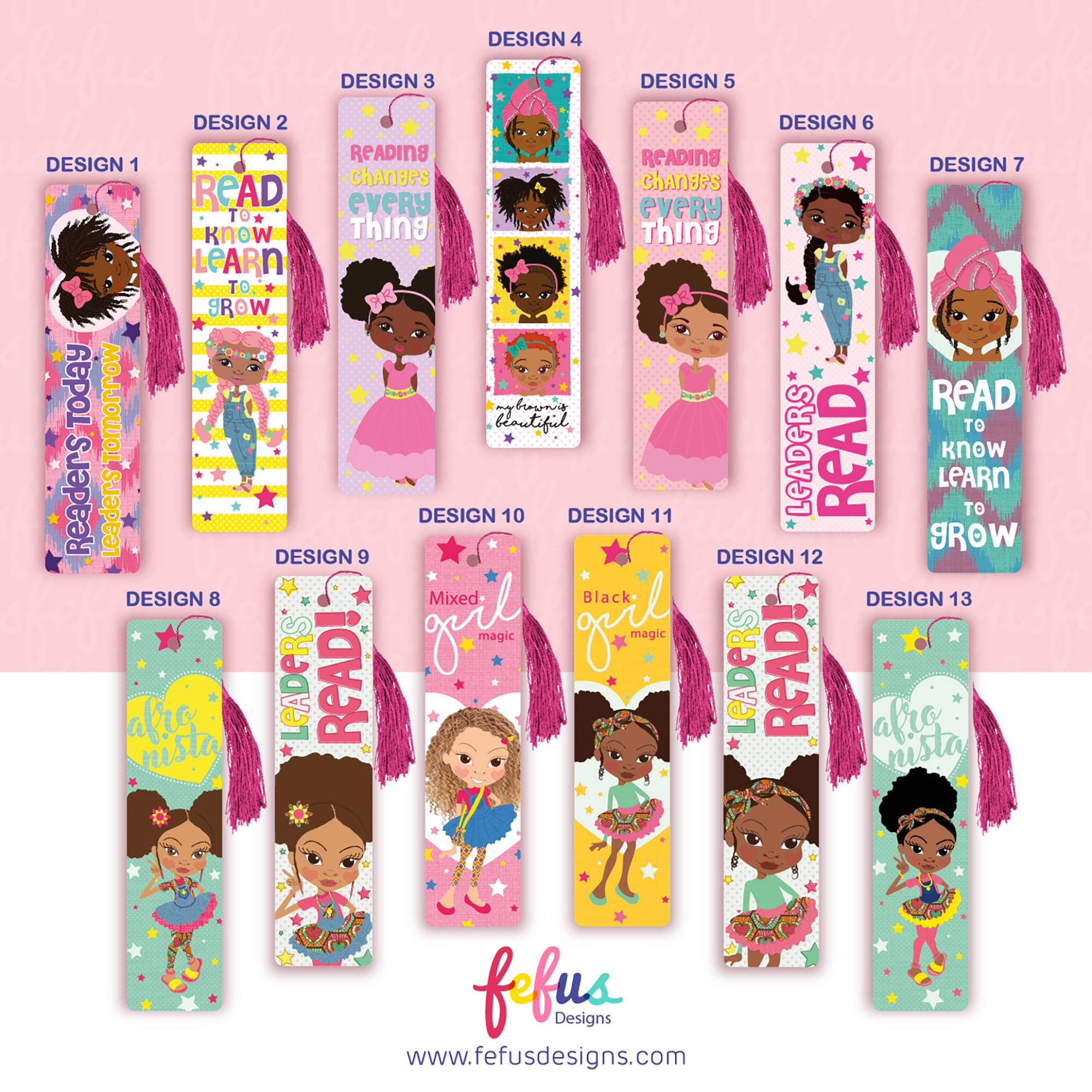 Personalised Girls Bookmark by Fefus Designs