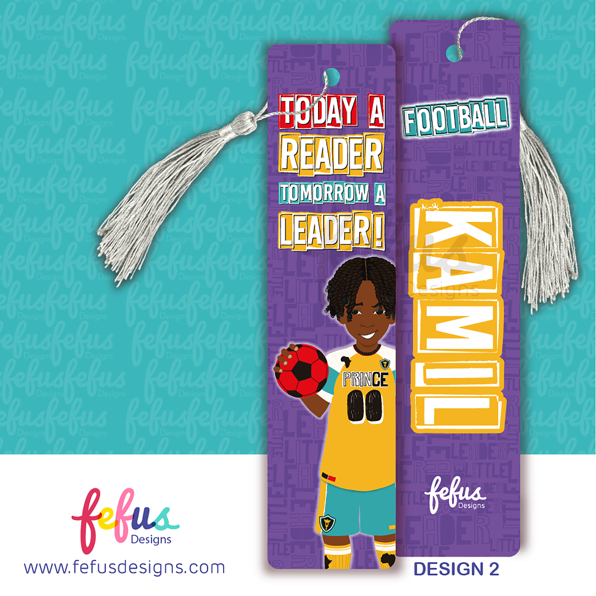 Personalised Boys Bookmark by Fefus Designs