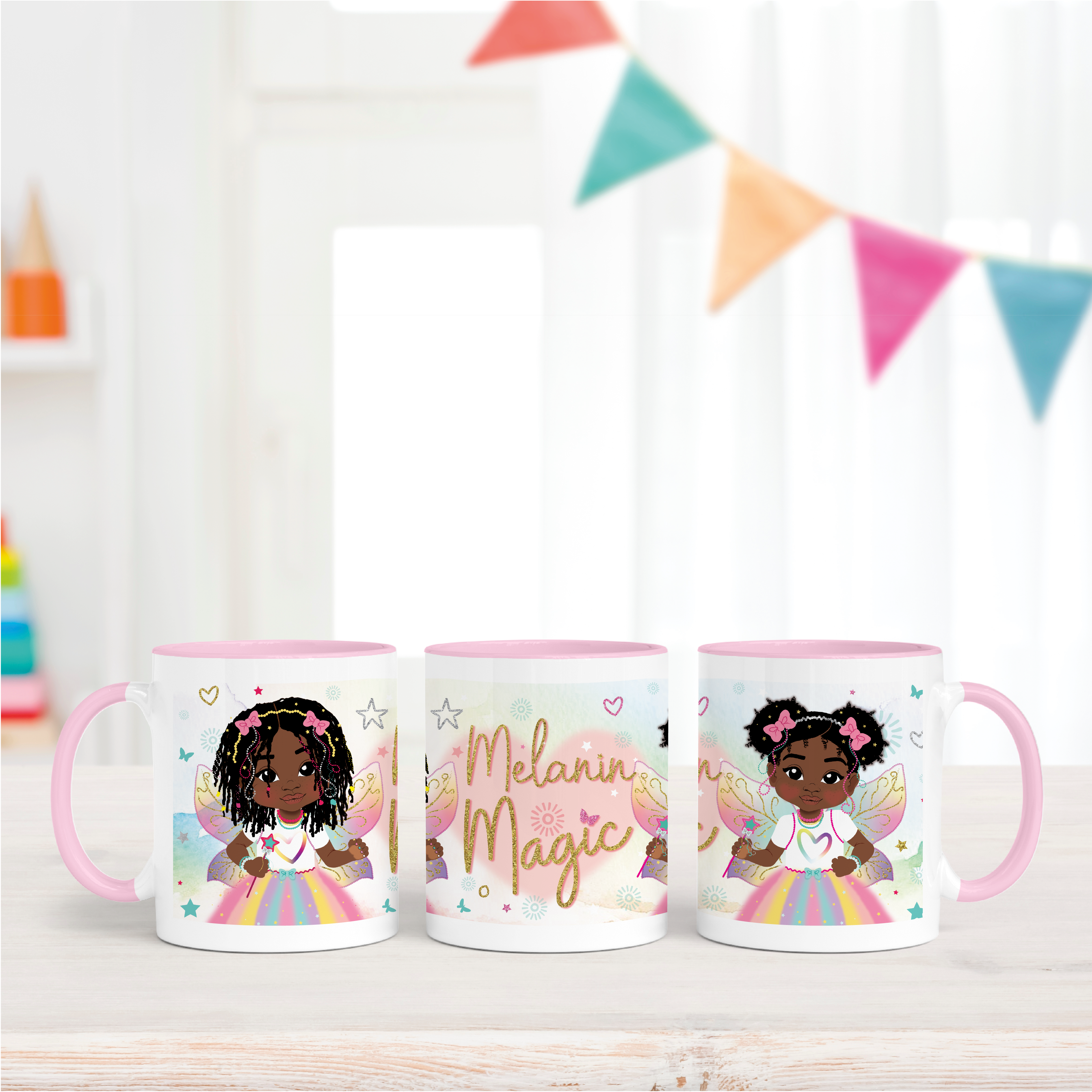 Melanin Fairy Girl Magic Ceramic Mug | Empowering Girls Gift | FEFUS DESIGNS