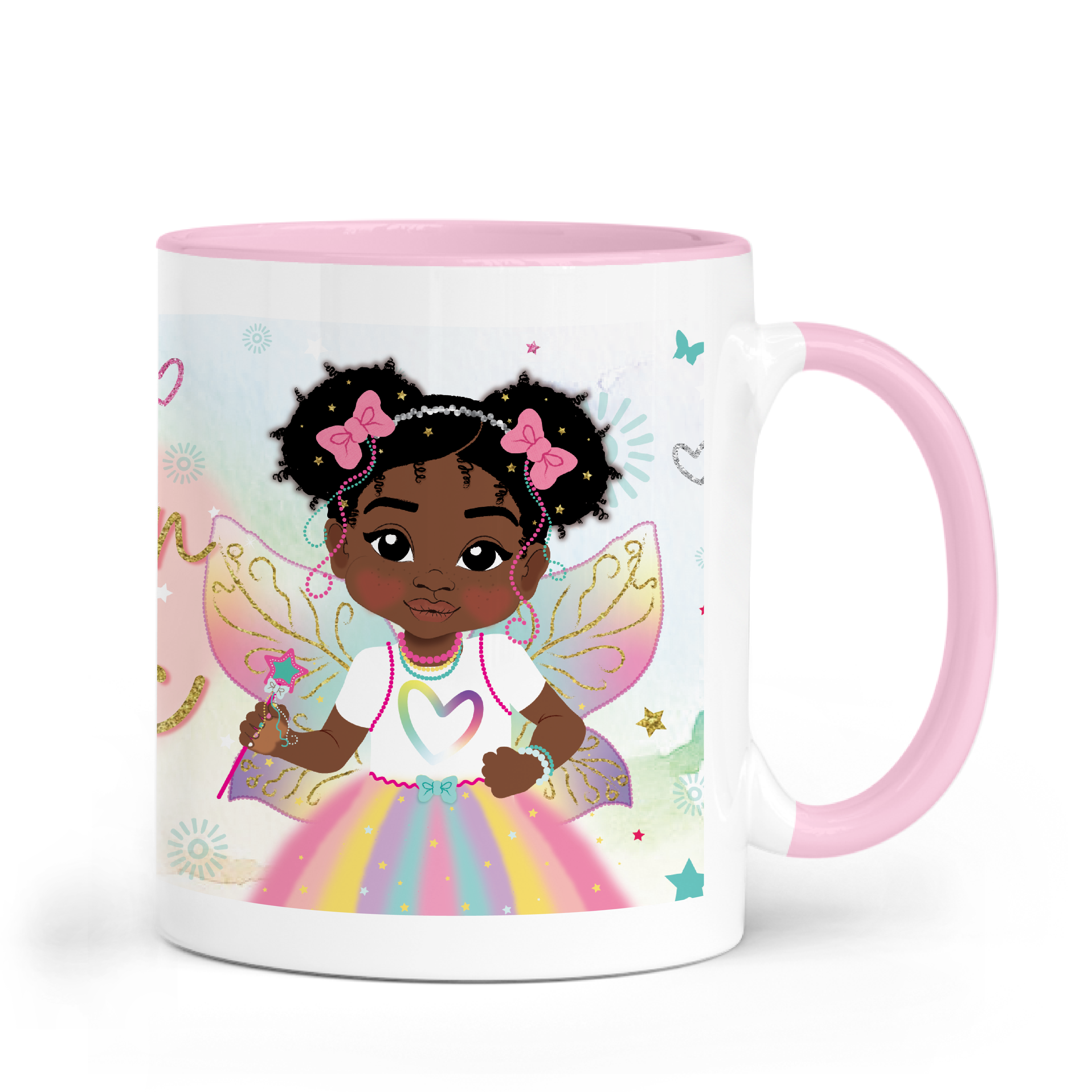 Ariyonna Melanin Fairy Girl Magic Ceramic Mug | Empowering Girls Gift | FEFUS DESIGNS