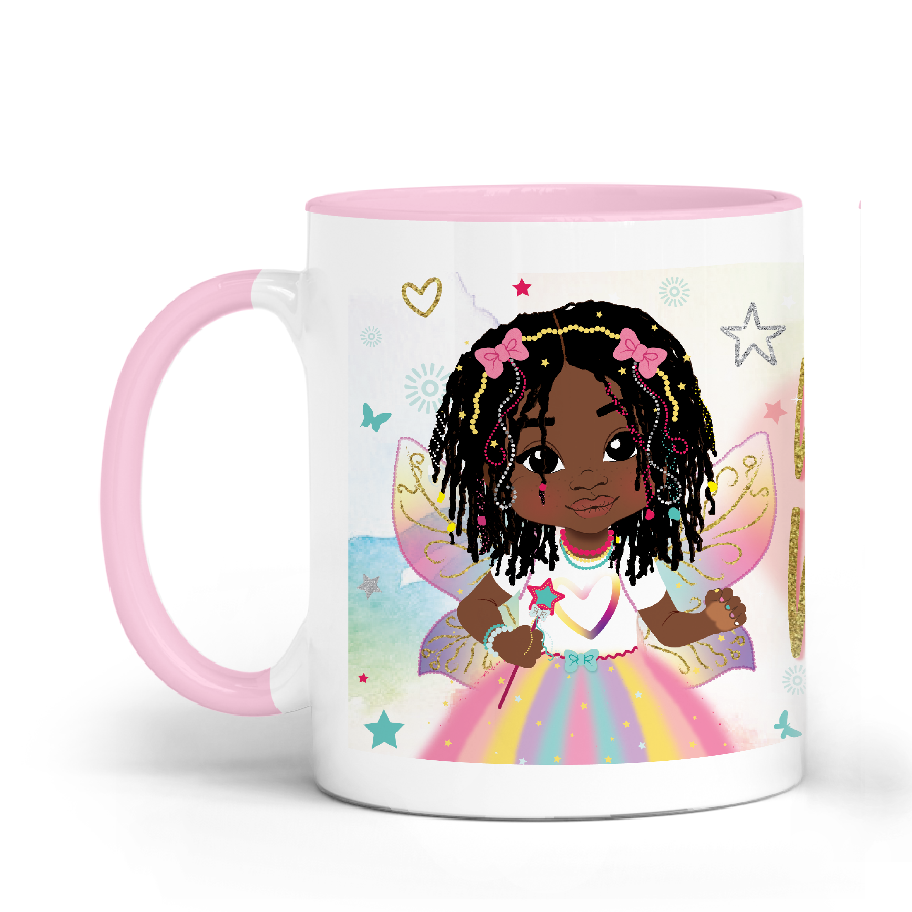 Ariyonna Melanin Fairy Girl Magic Ceramic Mug | Empowering Girls Gift | FEFUS DESIGNS