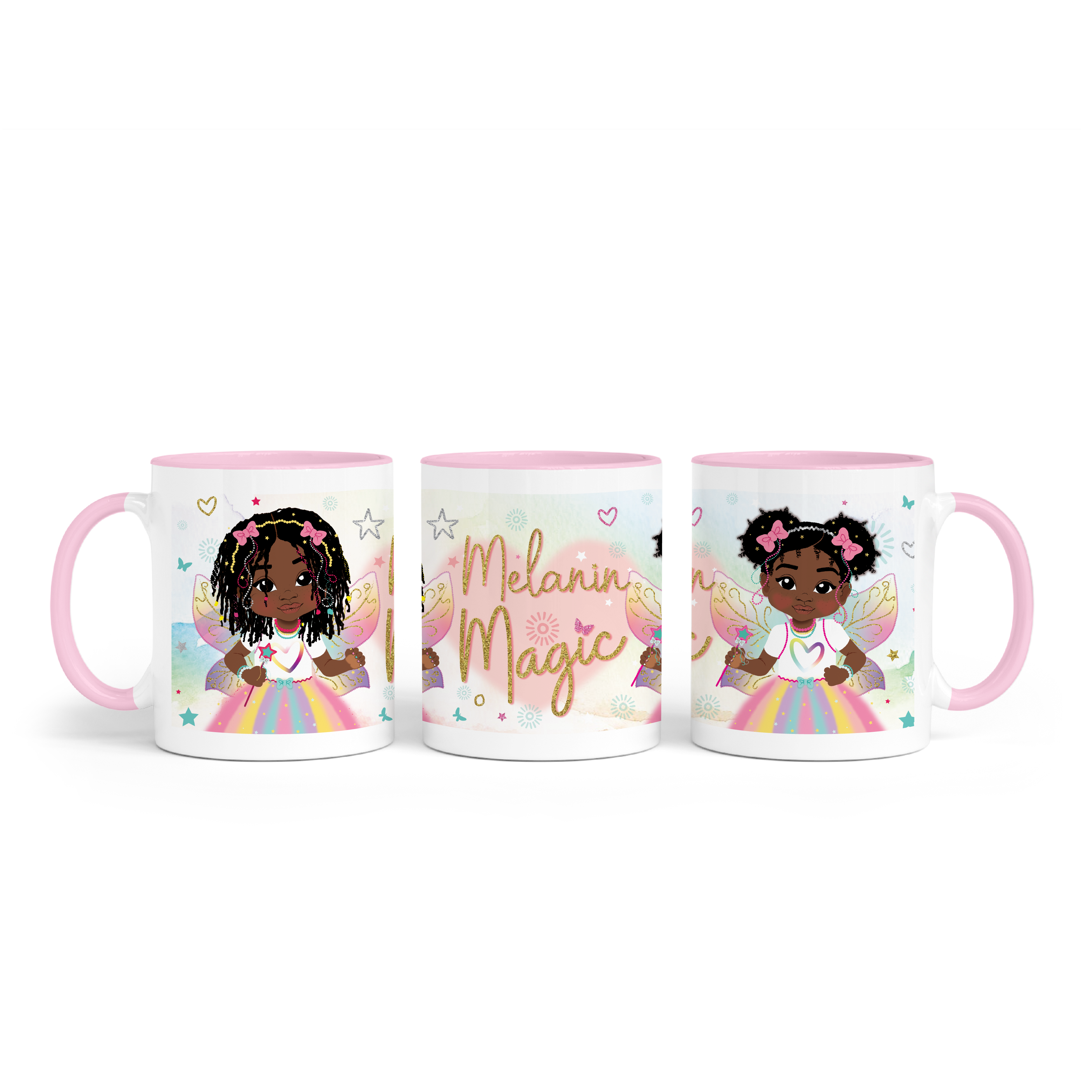 Melanin Fairy Girl Magic Ceramic Mug | Empowering Girls Gift | FEFUS DESIGNS
