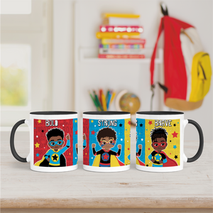 Melanin Boy Magic Mug | Superhero Gift for Boys | Unique Birthday & Christmas Gift | Fefus Designs