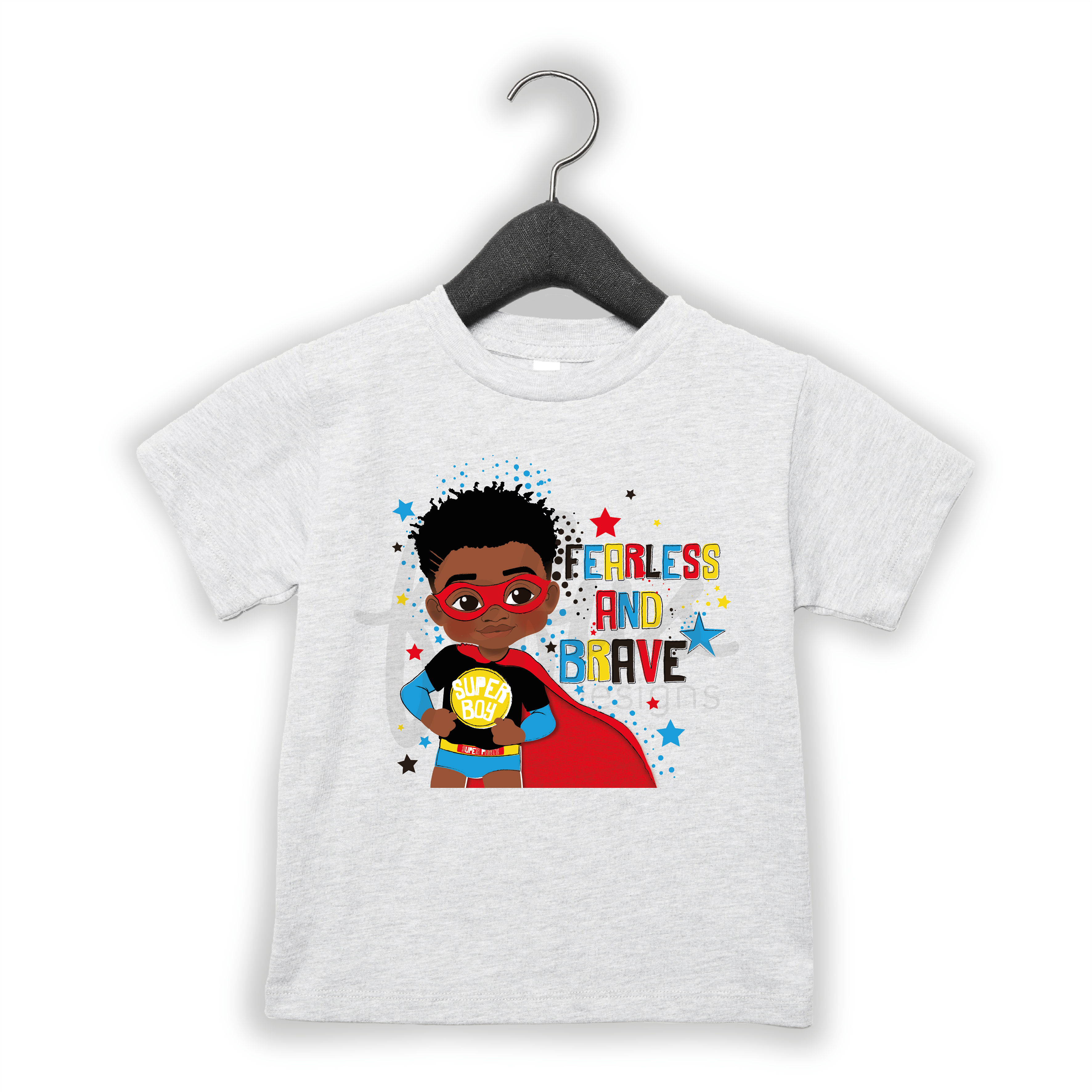 Black Superhero Boys T-shirt - FDB50/3 | Fefus Designs