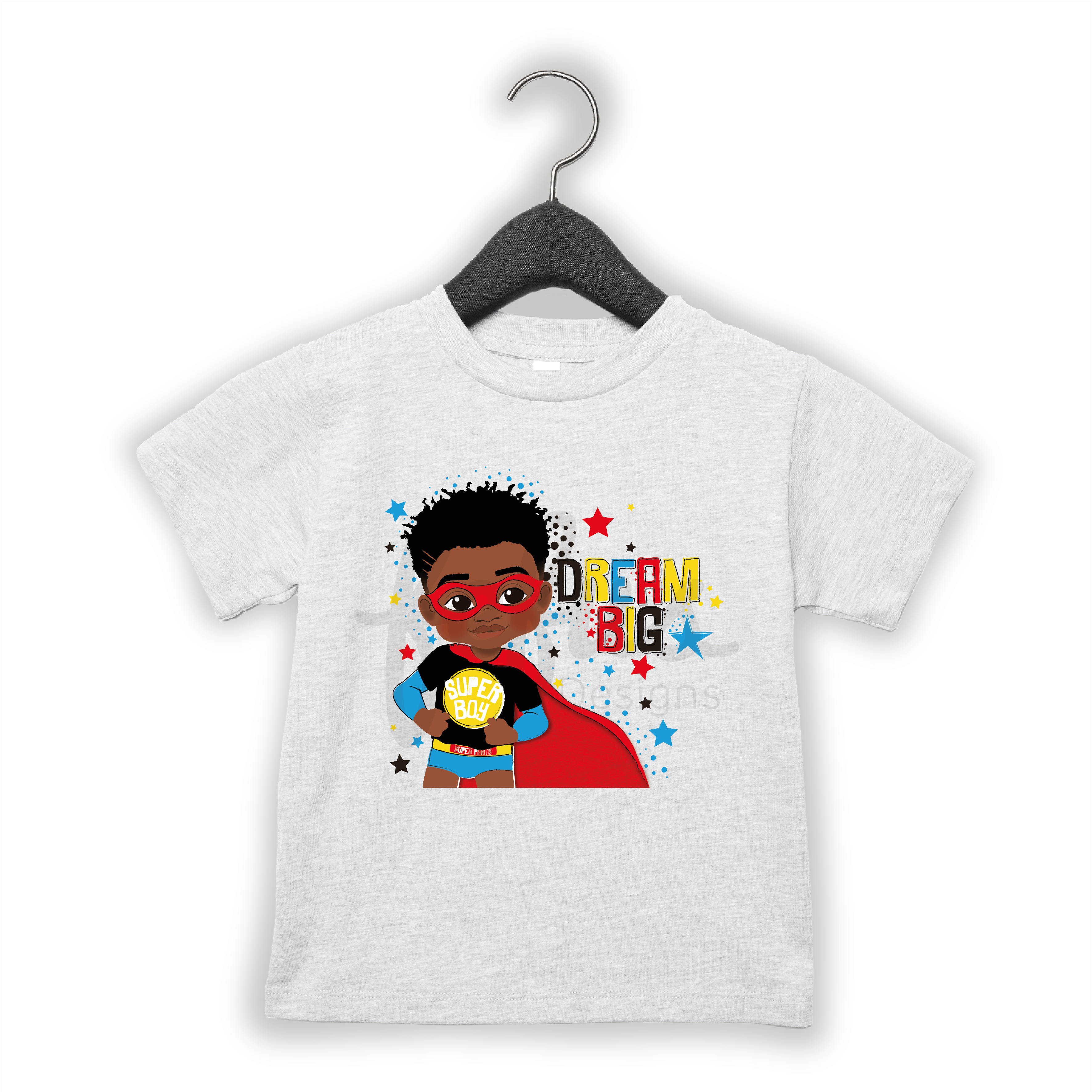 Black Superhero Boys T-shirt - FDB50/3 | Fefus Designs