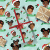 Black Toddler Christmas Wrapping Paper 50cm x 70cm | Premium Xmas Gift Wrap | Fefus Designs