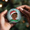 Personalised Black Boy Christmas Bauble | Fefus Designs