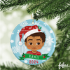 Personalised Brown Boy Christmas Bauble | Fefus Designs