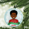 Personalised 2023 Black Boys Christmas Bauble | Fefus Designs