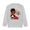 Load image into Gallery viewer, Elevate your little hero&#39;s style with our Rasta Superhero Black and Brown Boys Sweatshirt! A vibrant and exclusive statement piece celebrating diversity, featuring hand-drawn Rasta-inspired artwork. Perfect for all occasions, this sweatshirt sparks creativity and confidence. Join the movement; order now and empower your little king to shine with pride! 