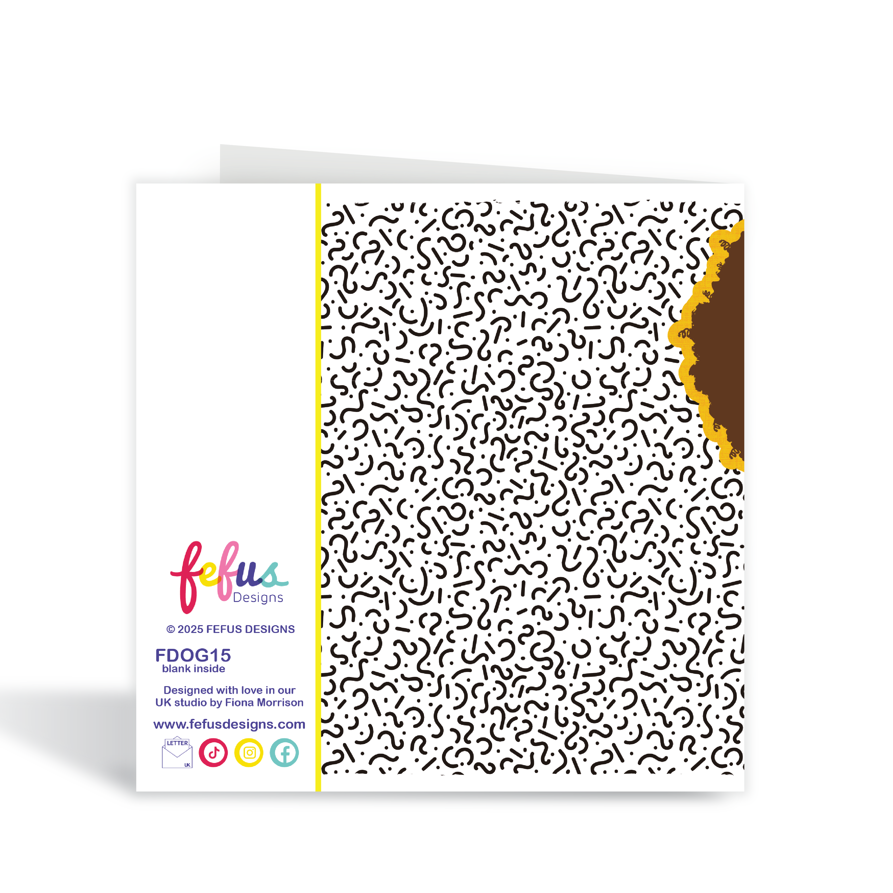 Greeting card with black and white pattern and colorful text on a white background. Square greeting card with envelope – Bold Queen mixed race girl affirmation card