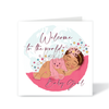 New Baby Girl Card | Mixed Race & Brown Baby Congratulations Card – Fefus Designs