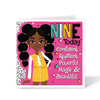Black Girl 9th Birthday Card – Afro Pigtails Affirmation | Fefus Designs