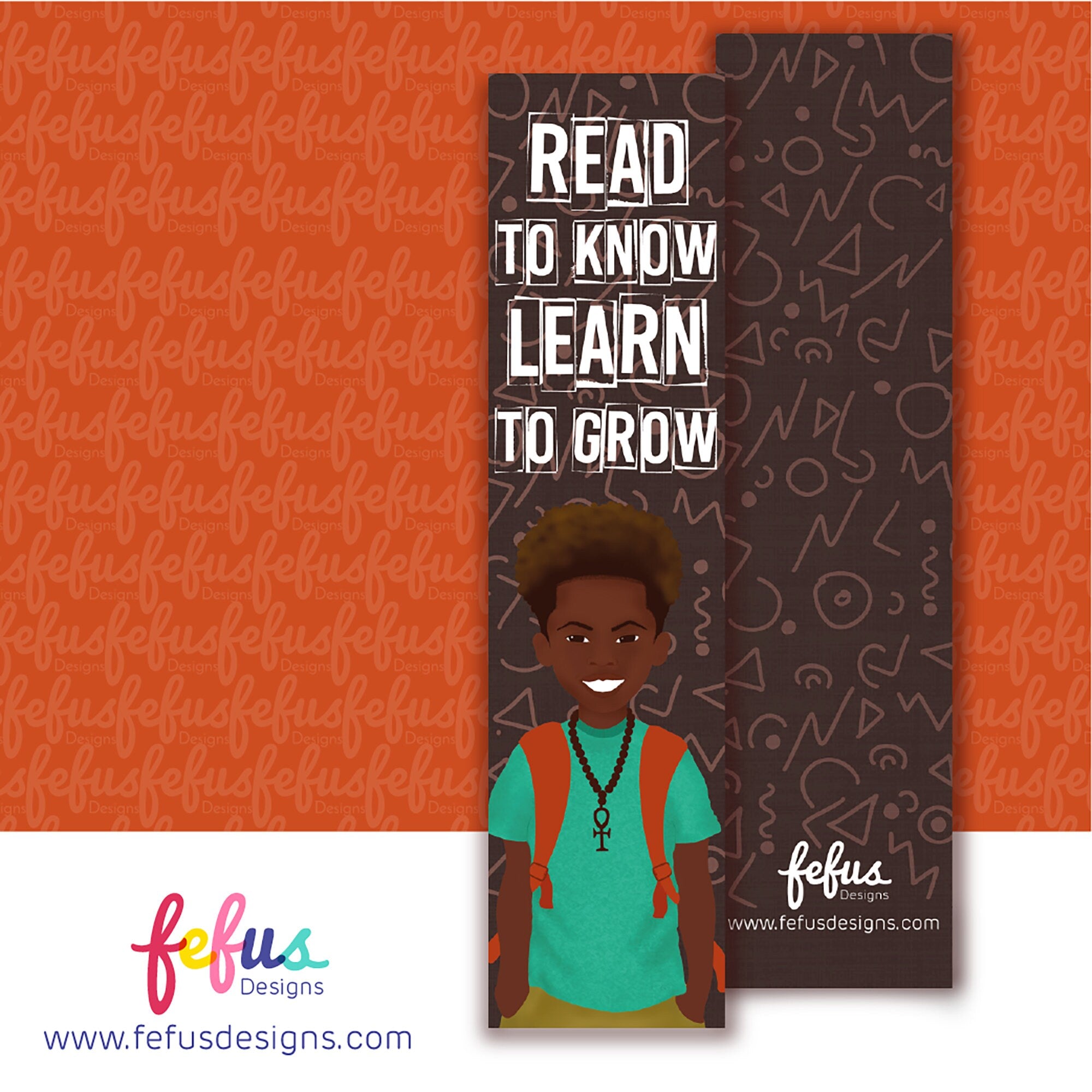 Leaders Read Boys Bookmarks | Diverse Books | Gifts for Bookworms | Readers | Black Brown Boy Joy Art | Empowering Boy | Fefus