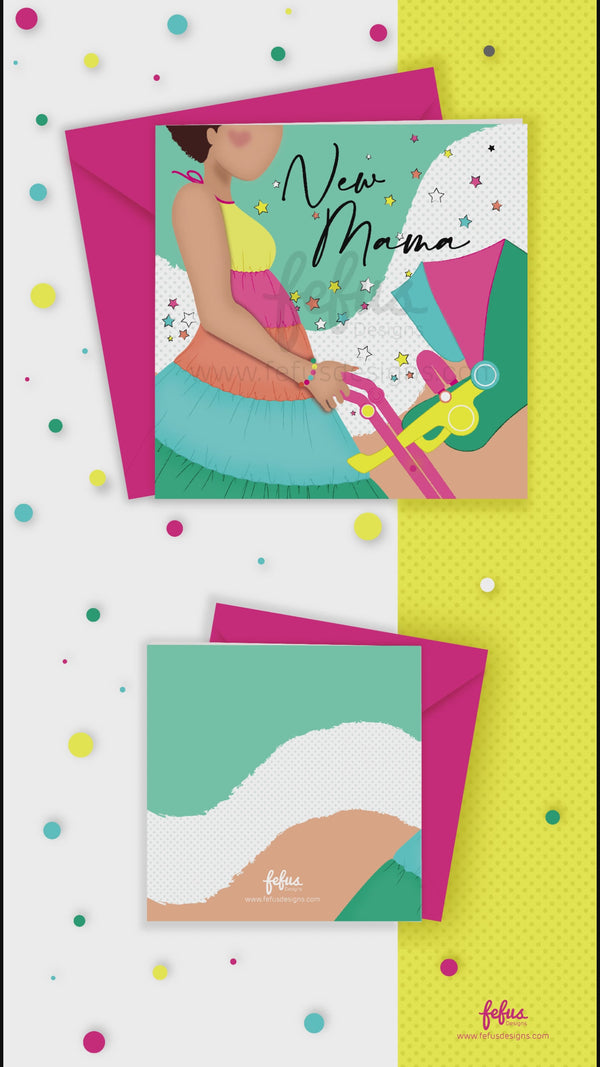 New Mama Greetings Card for Diverse Parents-to-Be | Congratulations & Encouragement Card
