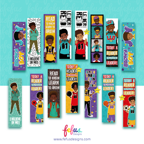 4 Brown Boy Joy - Black Boys Bookmarks | Fefus designs