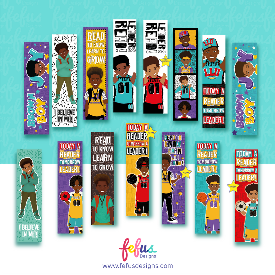 Niles - Boys I Believe in me - Mixed Race kids Bookmarks | Fefus designs