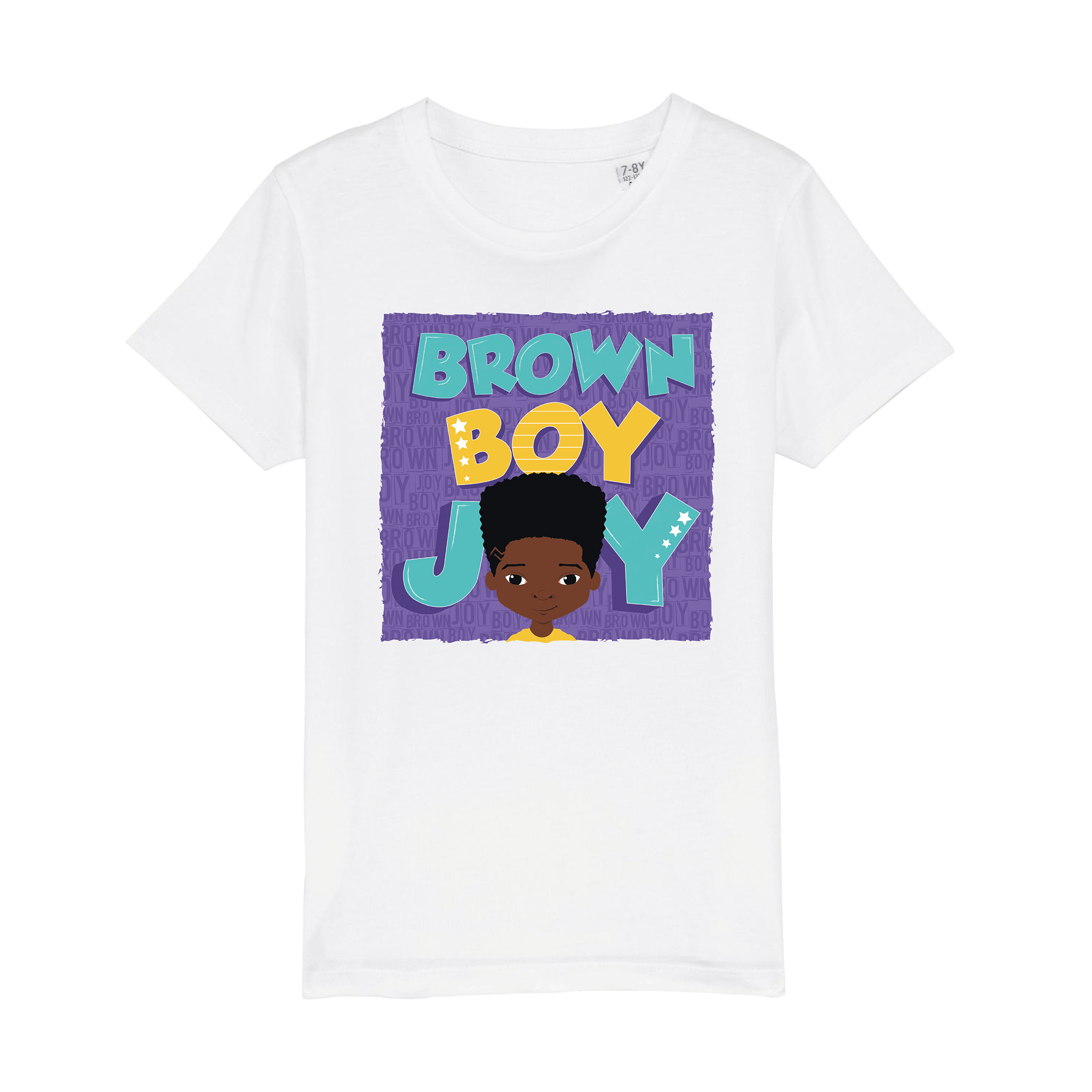 Ekon - Brown Boy Joy Purple Tee | Fefus Designs