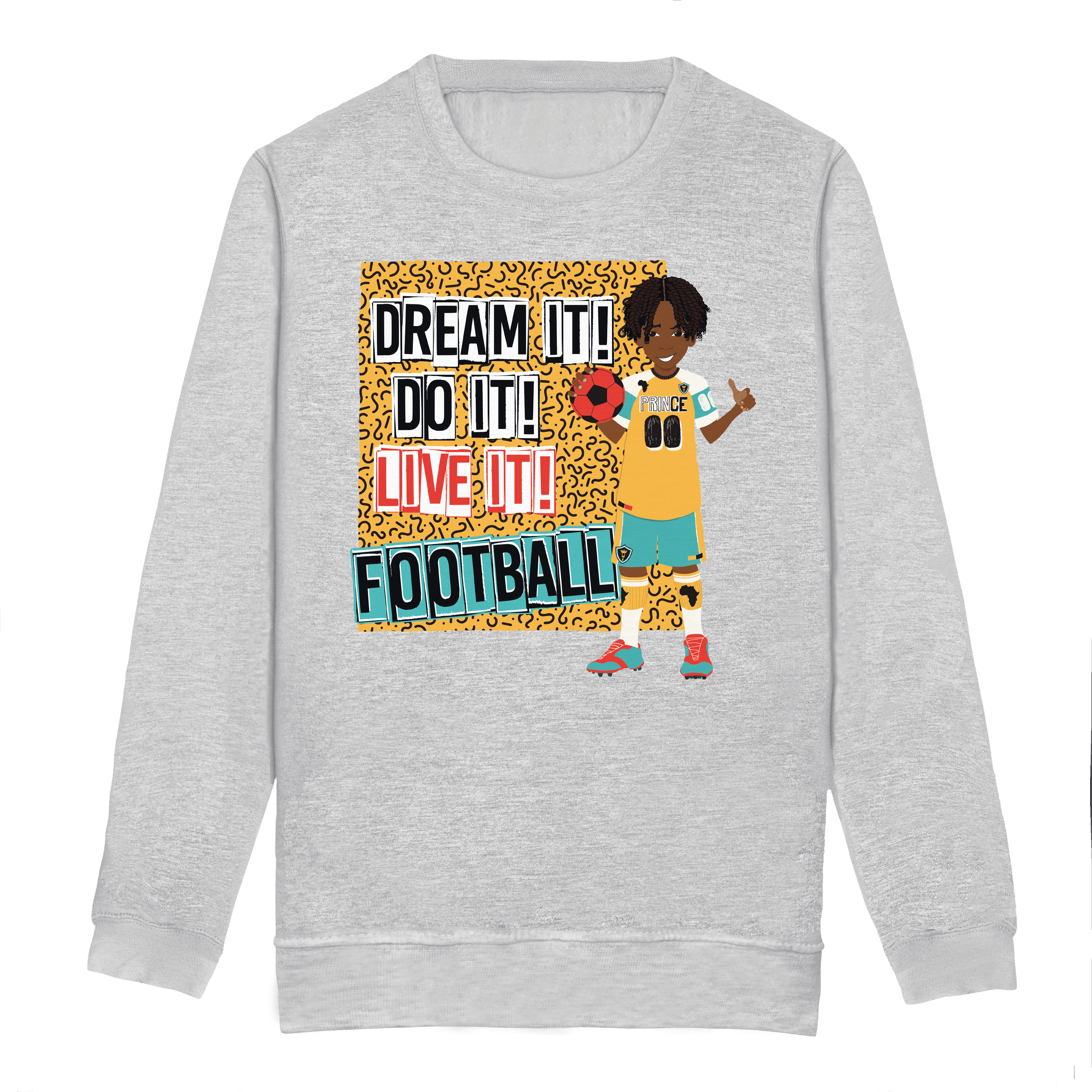 Kyrese - Footballer Boys Sweatshirt | Fefus Designs