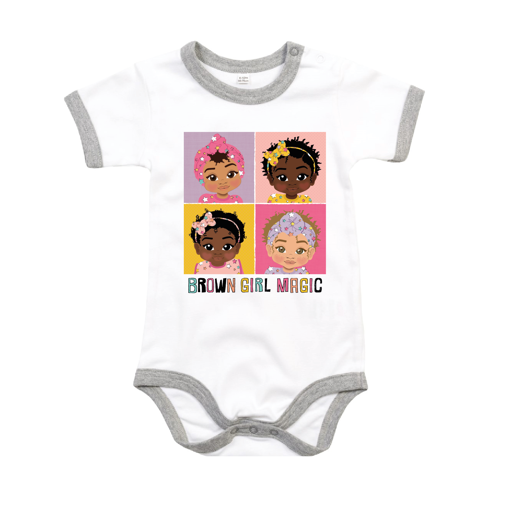 **NEW* Four Brown Baby Girls - 2 tone Bodysuit - FDG30 | Fefus Designs