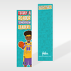 Khaleeq - Basketballer Today A Reader - Black Boys Bookmarks | Fefus designs
