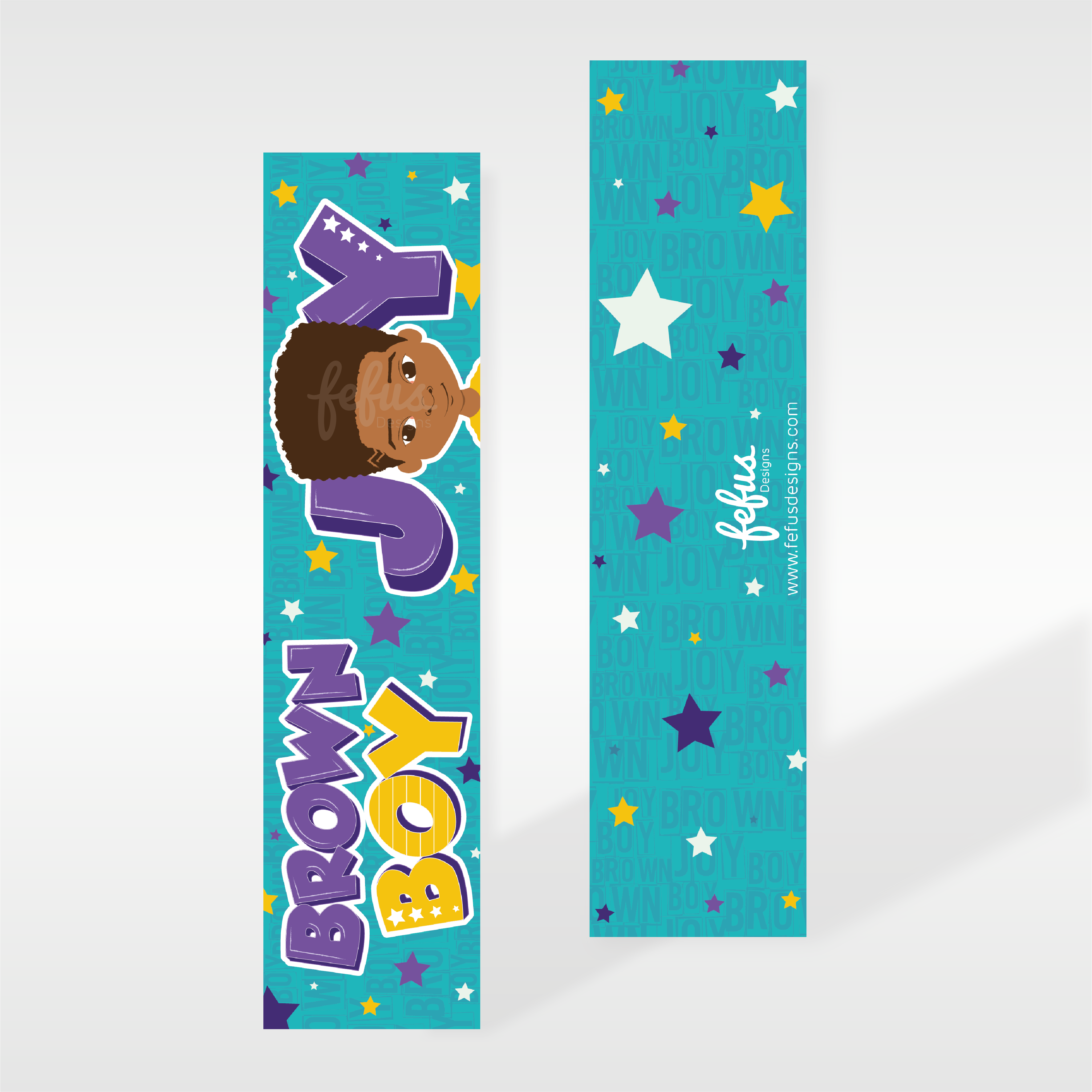Talib - Brown Boy Joy - Mixed Race kids Bookmarks | Fefus designs