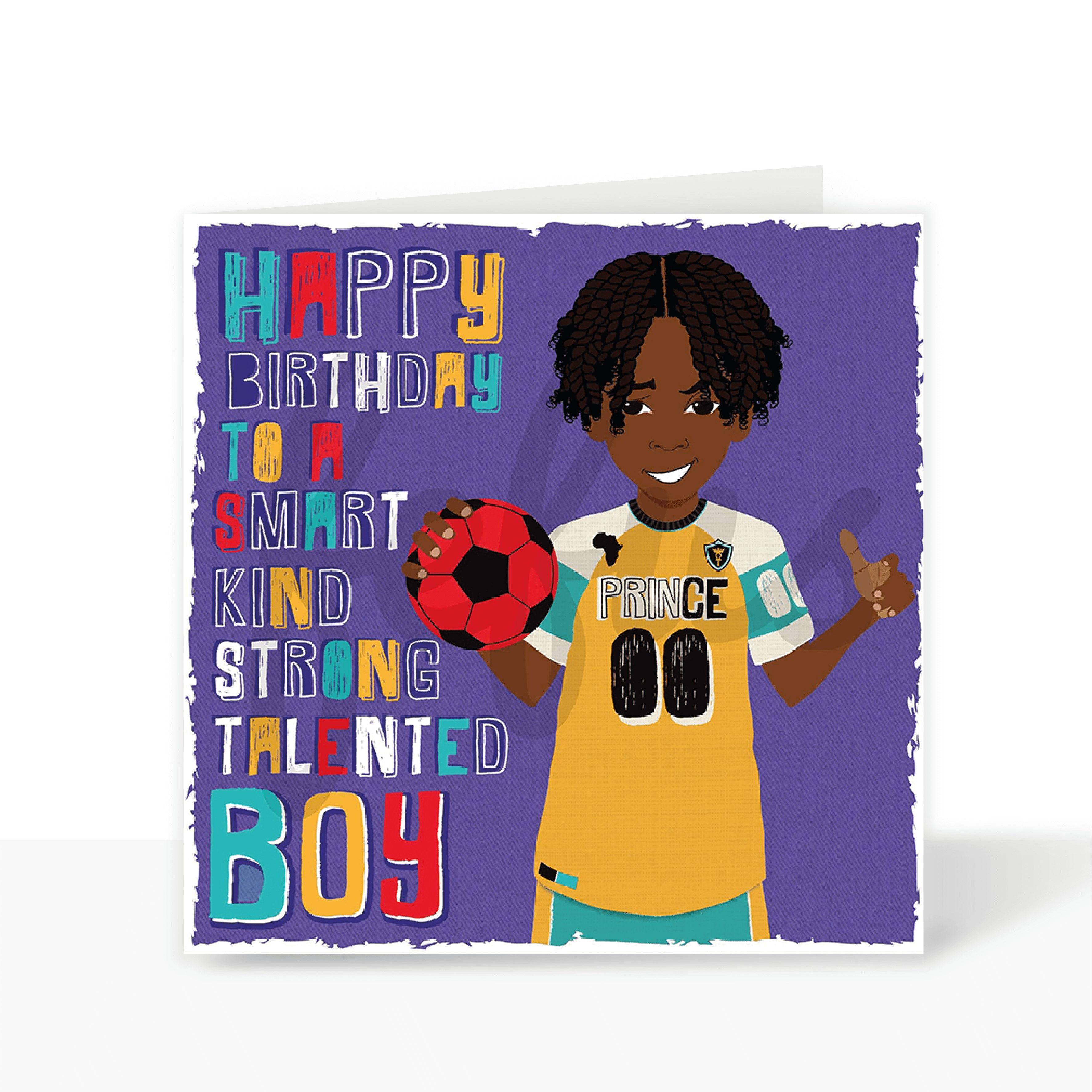 Kyrese - FOOTBALL - Black childrens Greetings Card | Fefus designs