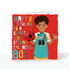 Load image into Gallery viewer, Kamil - Football - Mixed Race Birthday Card | Fefus designs