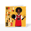 Load image into Gallery viewer, Amir - Boys Basketball - Black Boys Birthday Card | Fefus designs