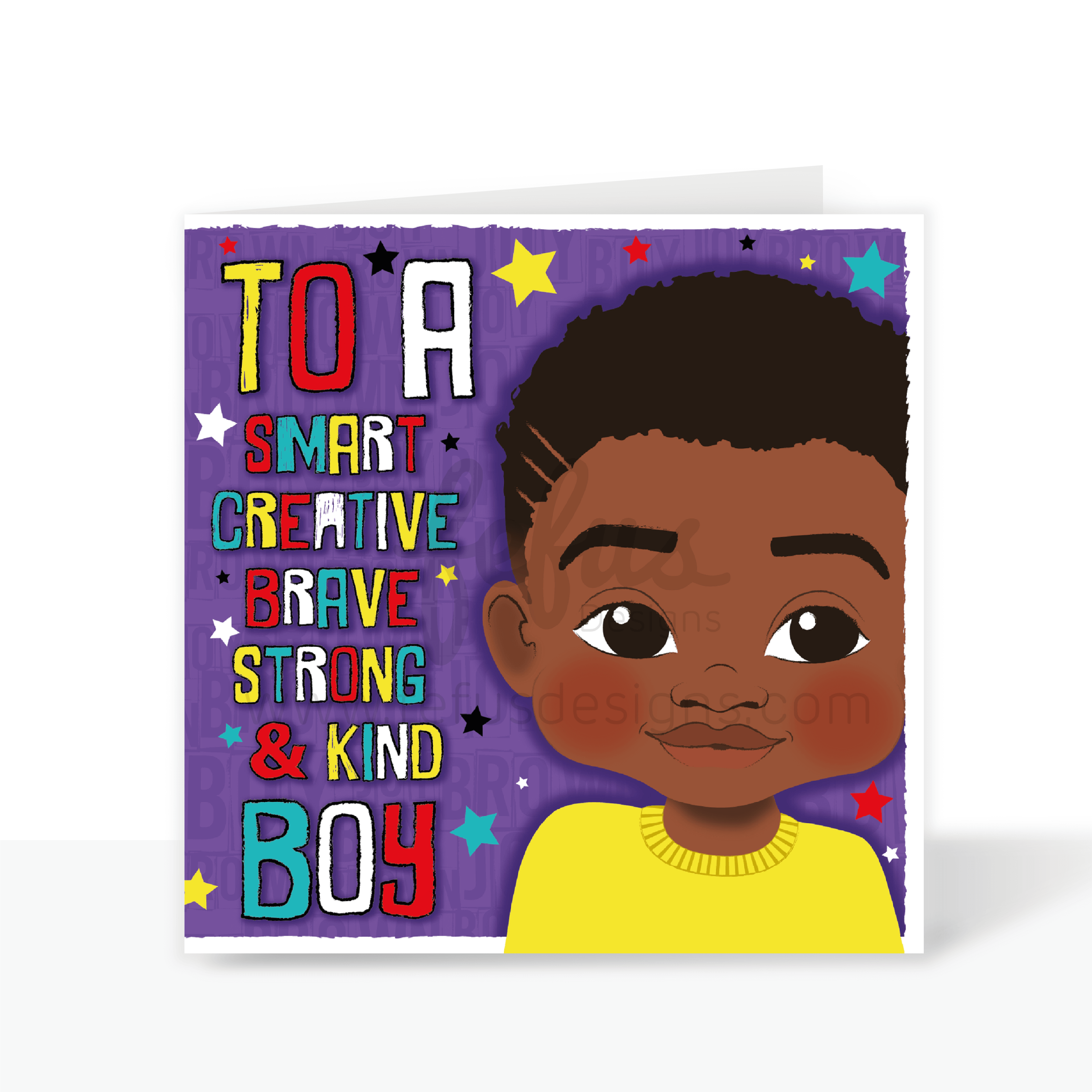 Toddler Black Boy Affirmation Birthday Card | Fefus designs