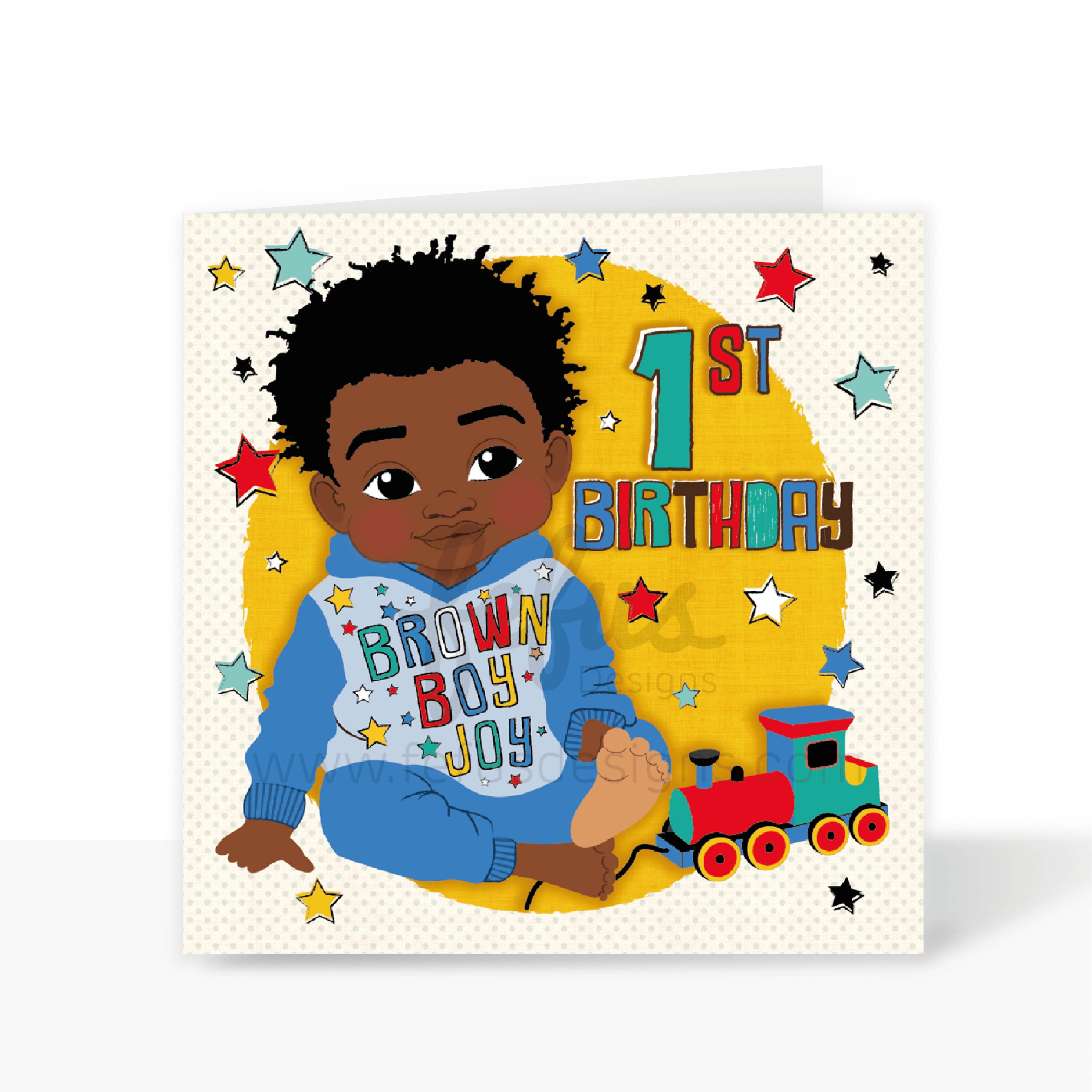 First Birthday - Black Boys Birthday Card | Fefus designs