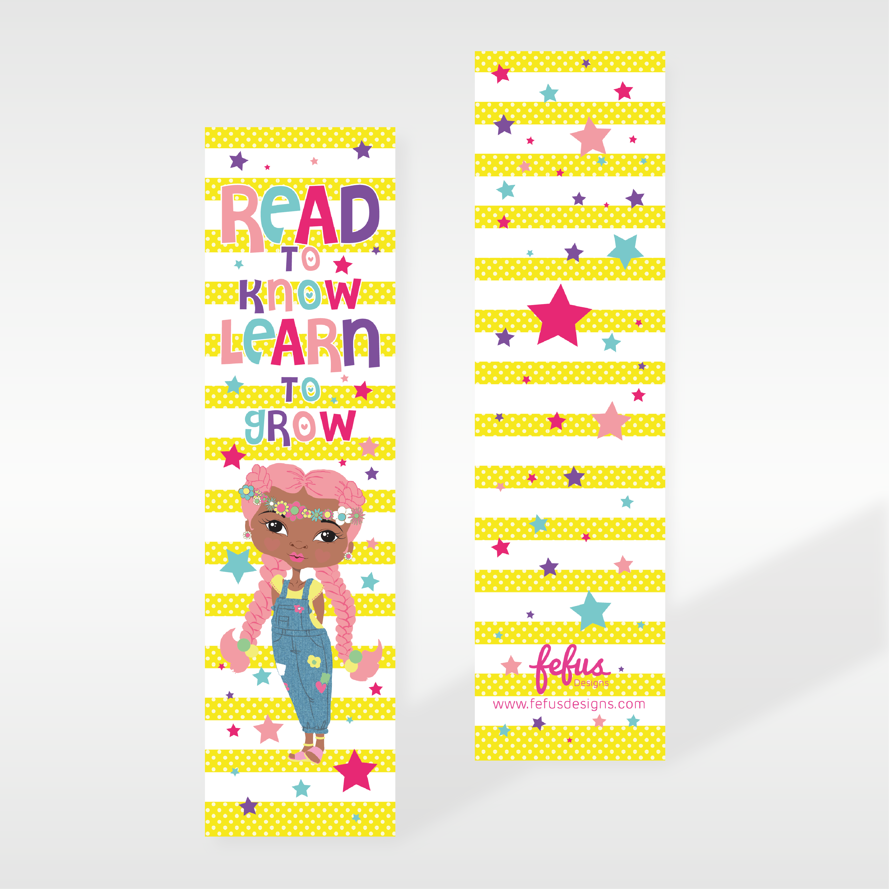 Read To Know - Multicultural Girls Bookmarks | Fefus designs