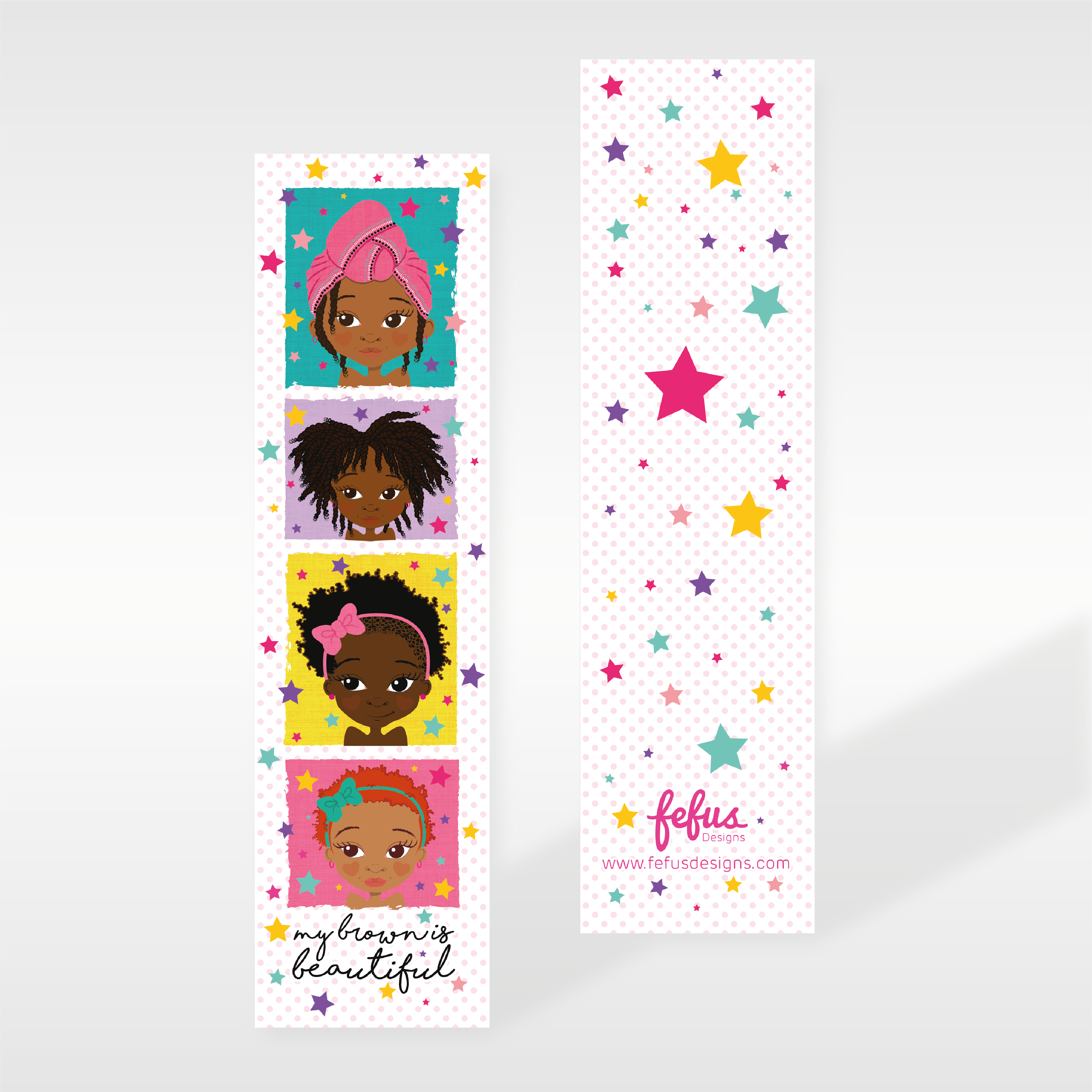 4 Brown Girls - Black Girls Bookmarks | Fefus designs