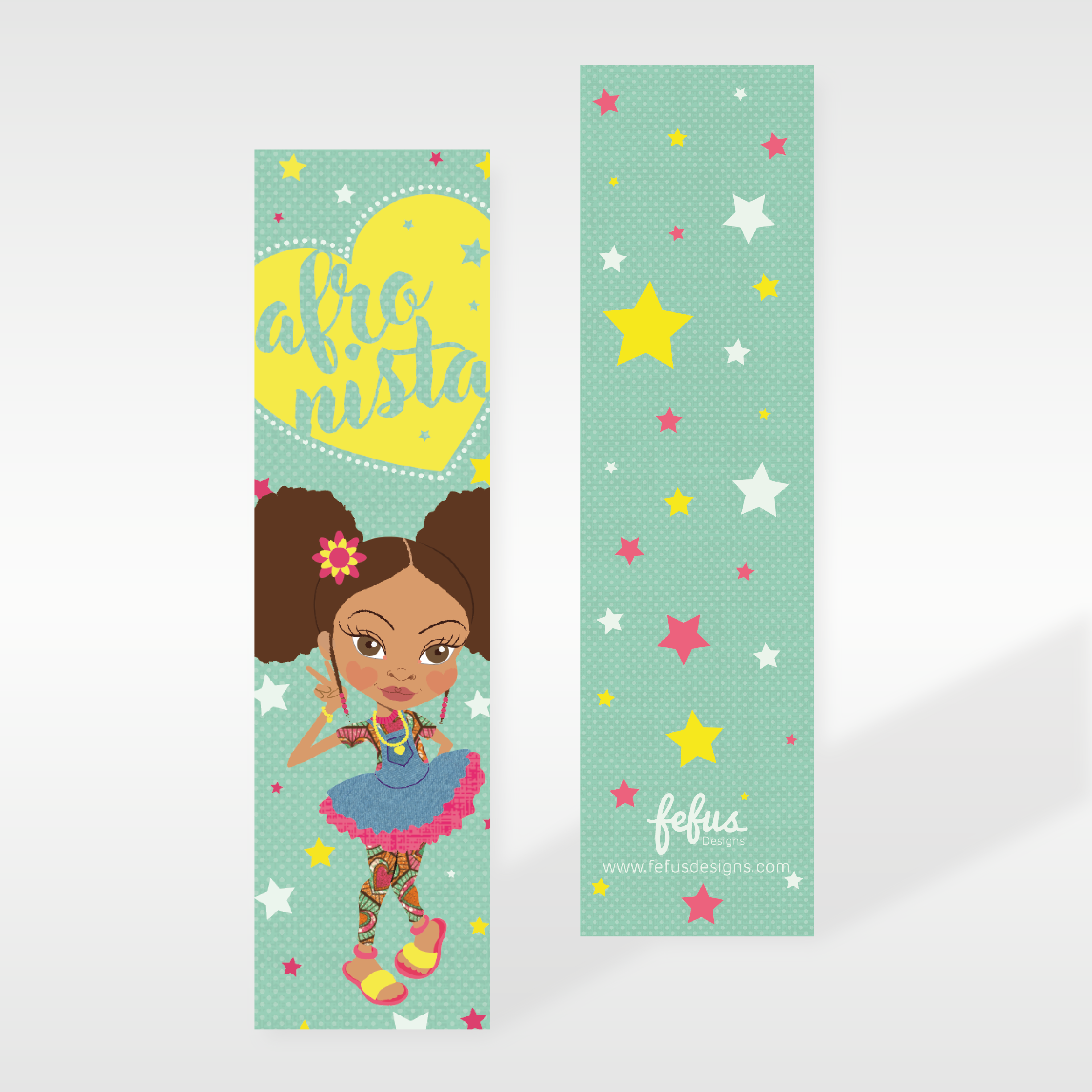 Yasmin - Afronista Girl - Mixed race Girls Bookmarks | Fefus designs