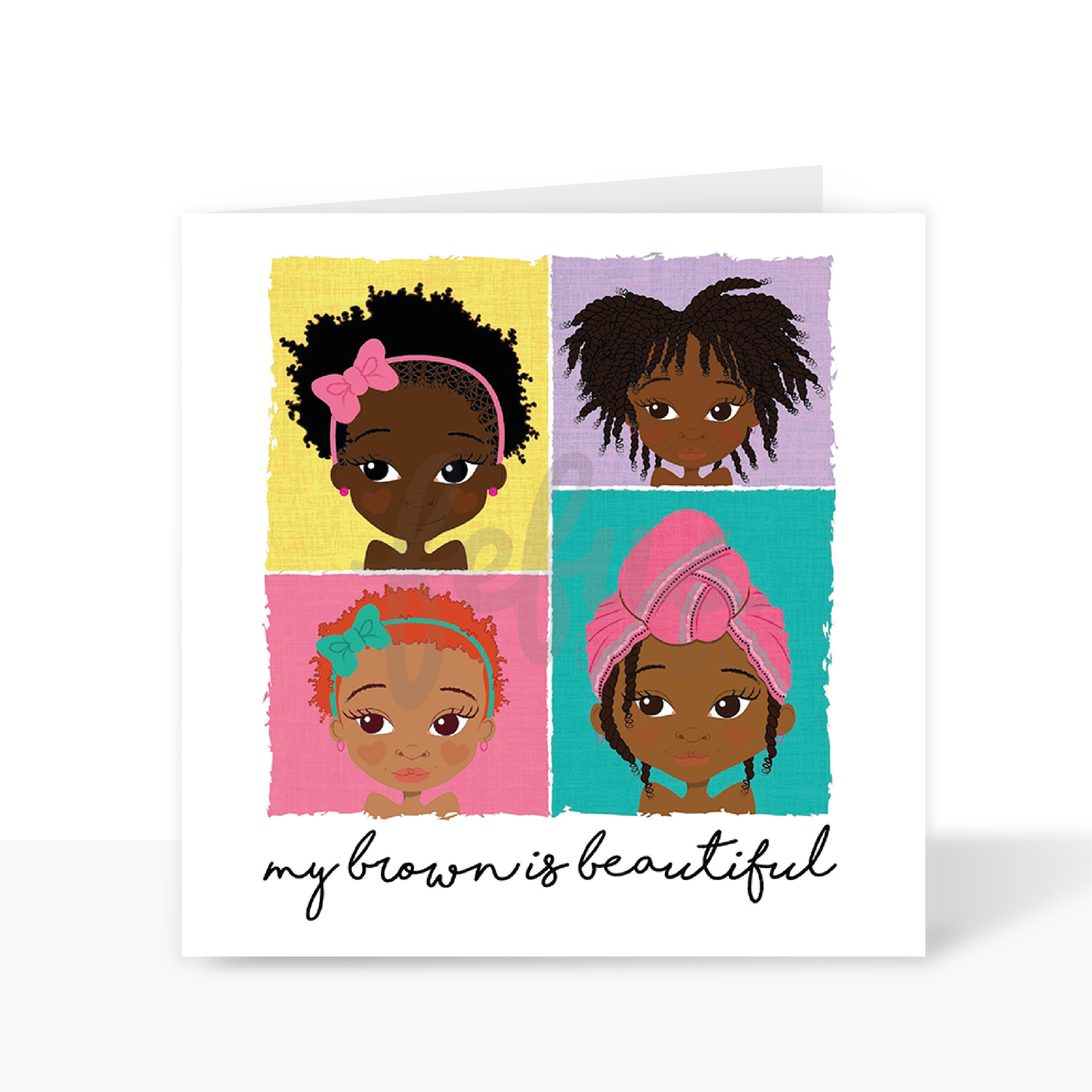 My Brown Is Beautiful - Black Kids Greetings Card | Fefus designs